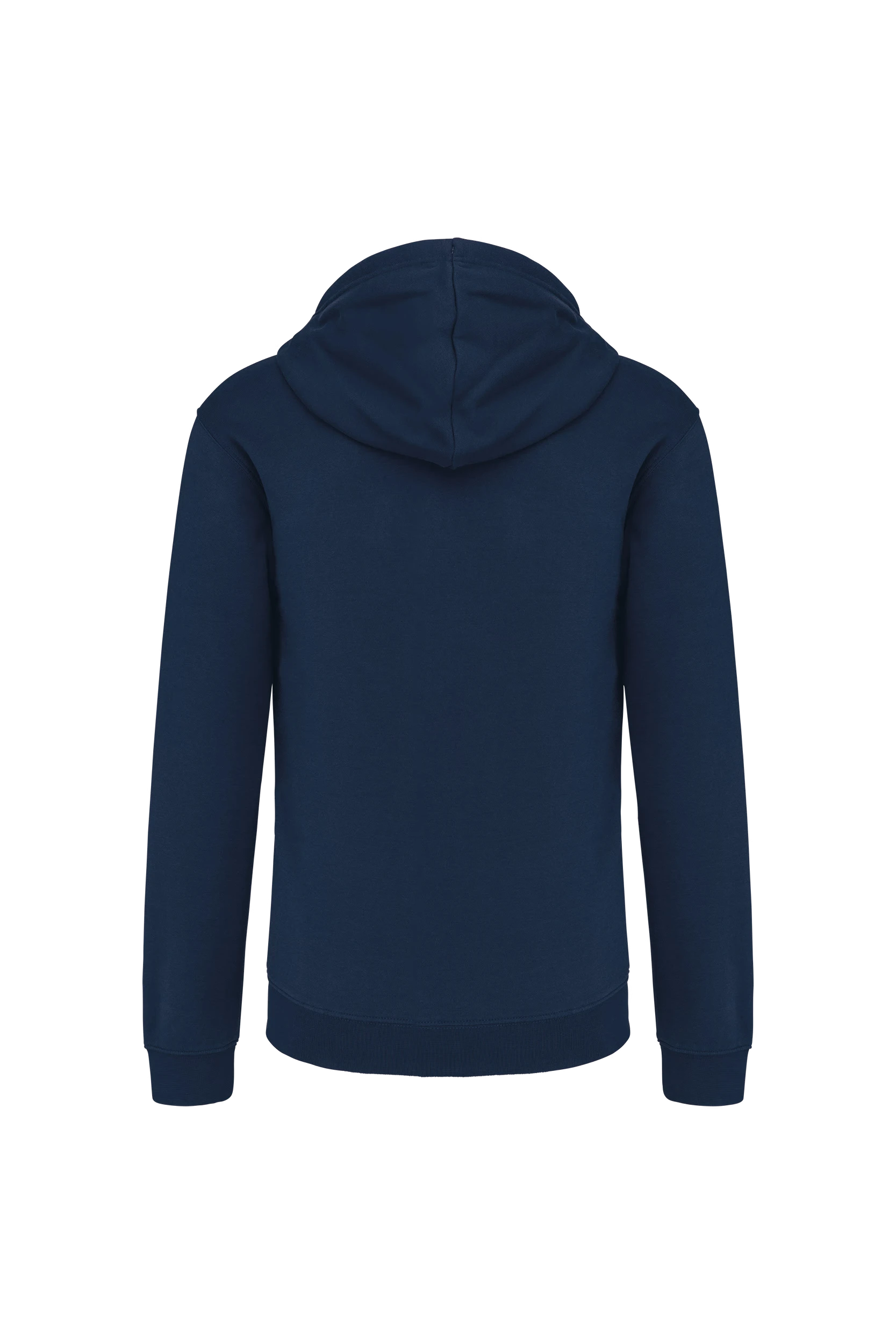 Sweat-shirt zippé capuche contrastée marine