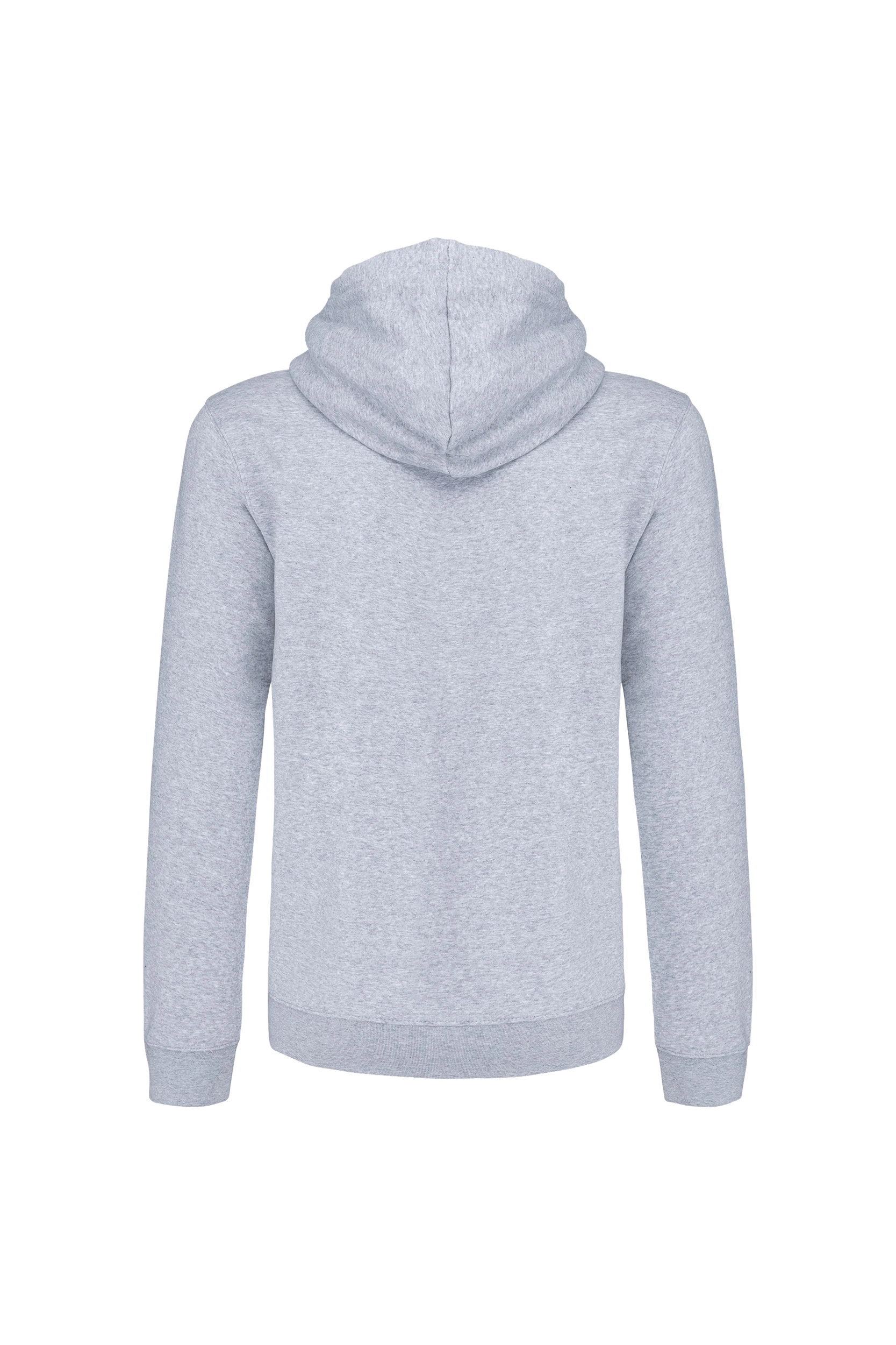 Sweat-shirt zippé capuche contrastée gris