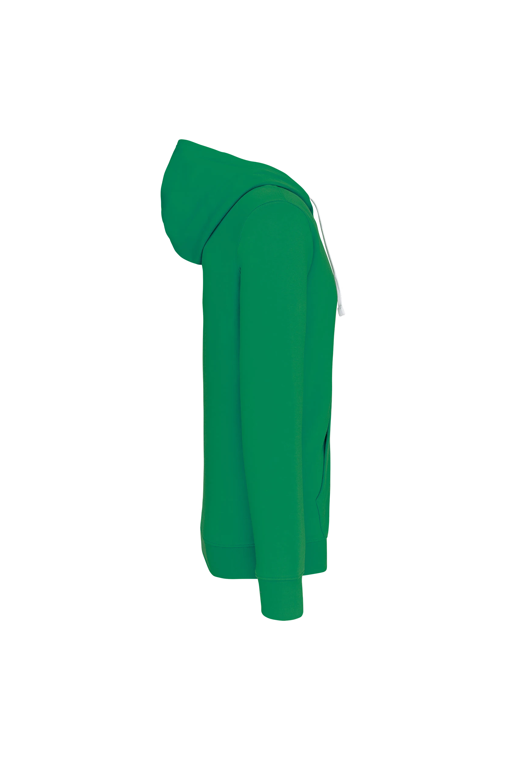 Sweat-shirt zippé capuche contrastée vert vif