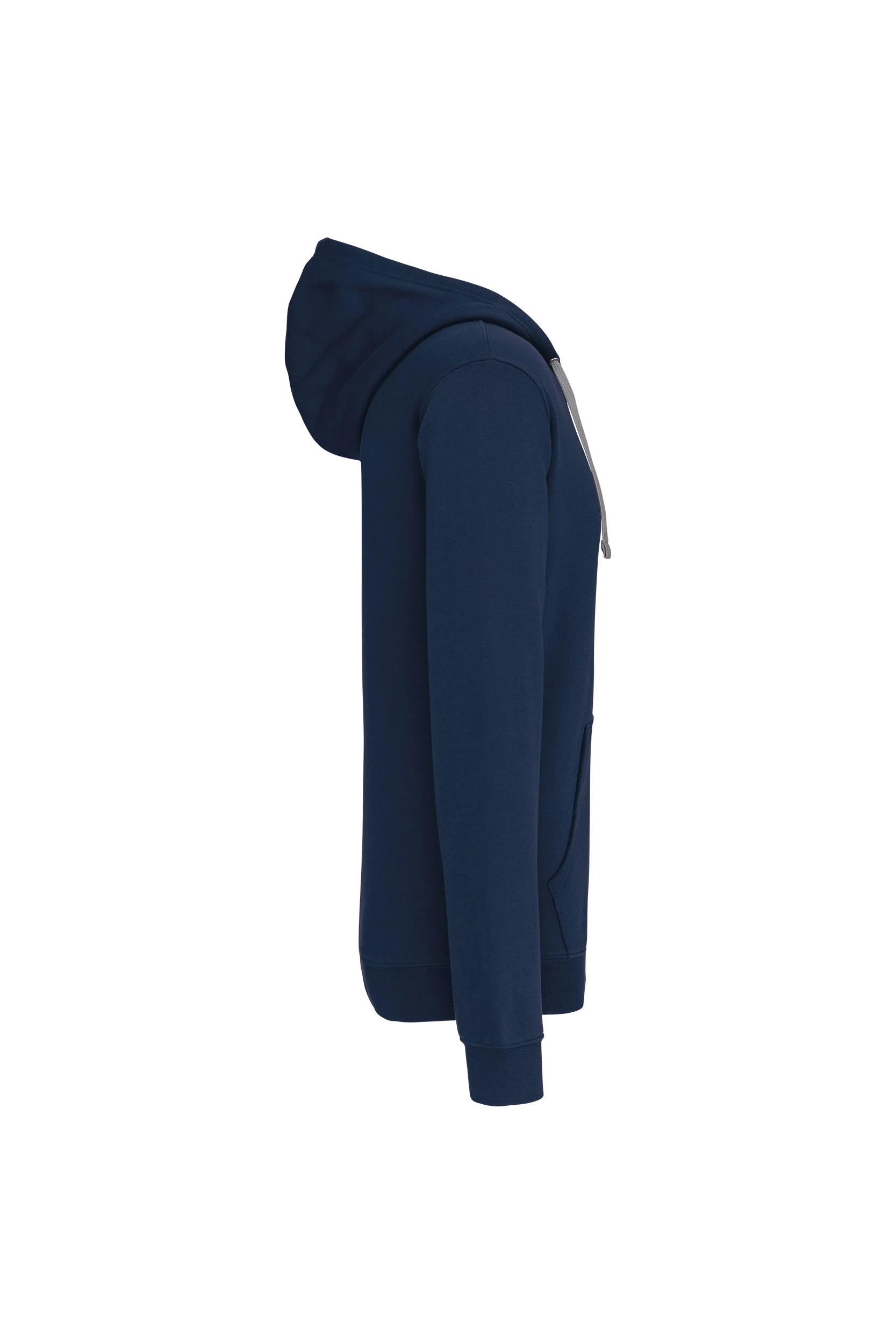 Sweat-shirt zippé capuche contrastée marine