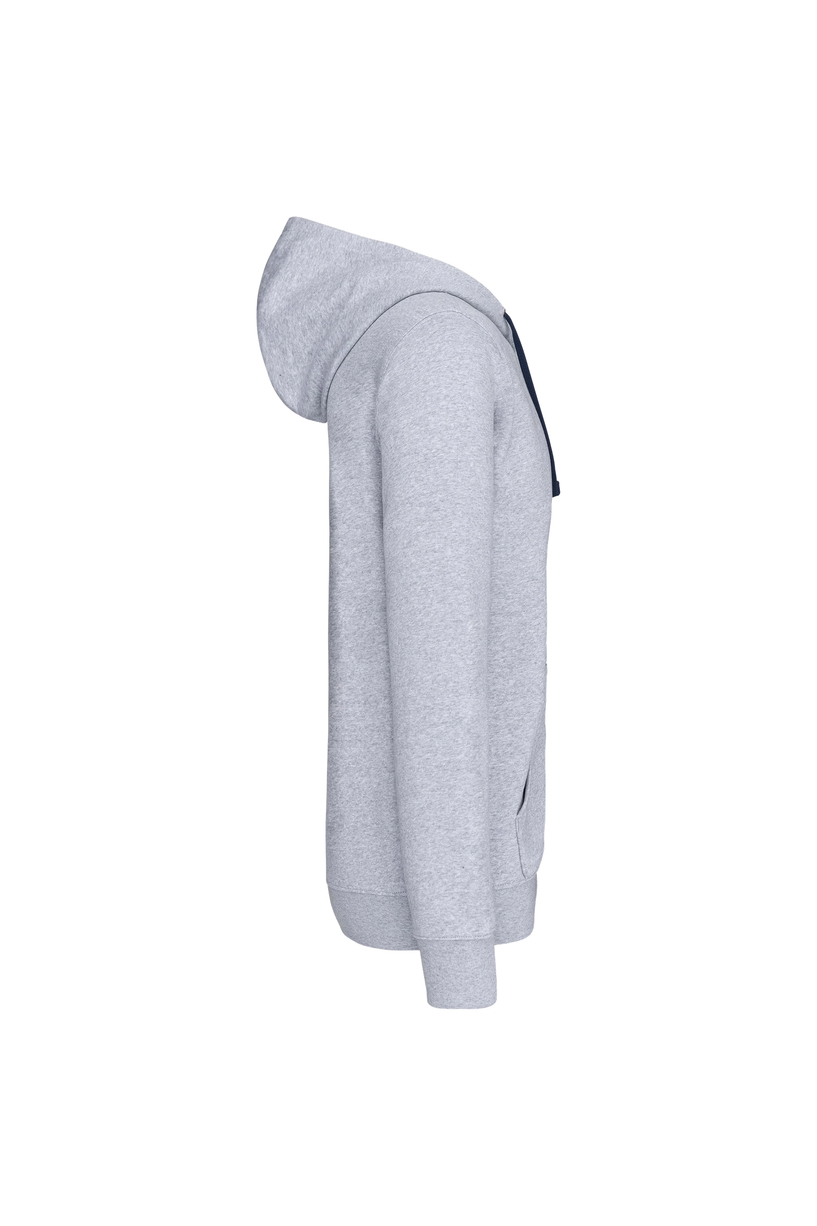 Sweat-shirt zippé capuche contrastée gris