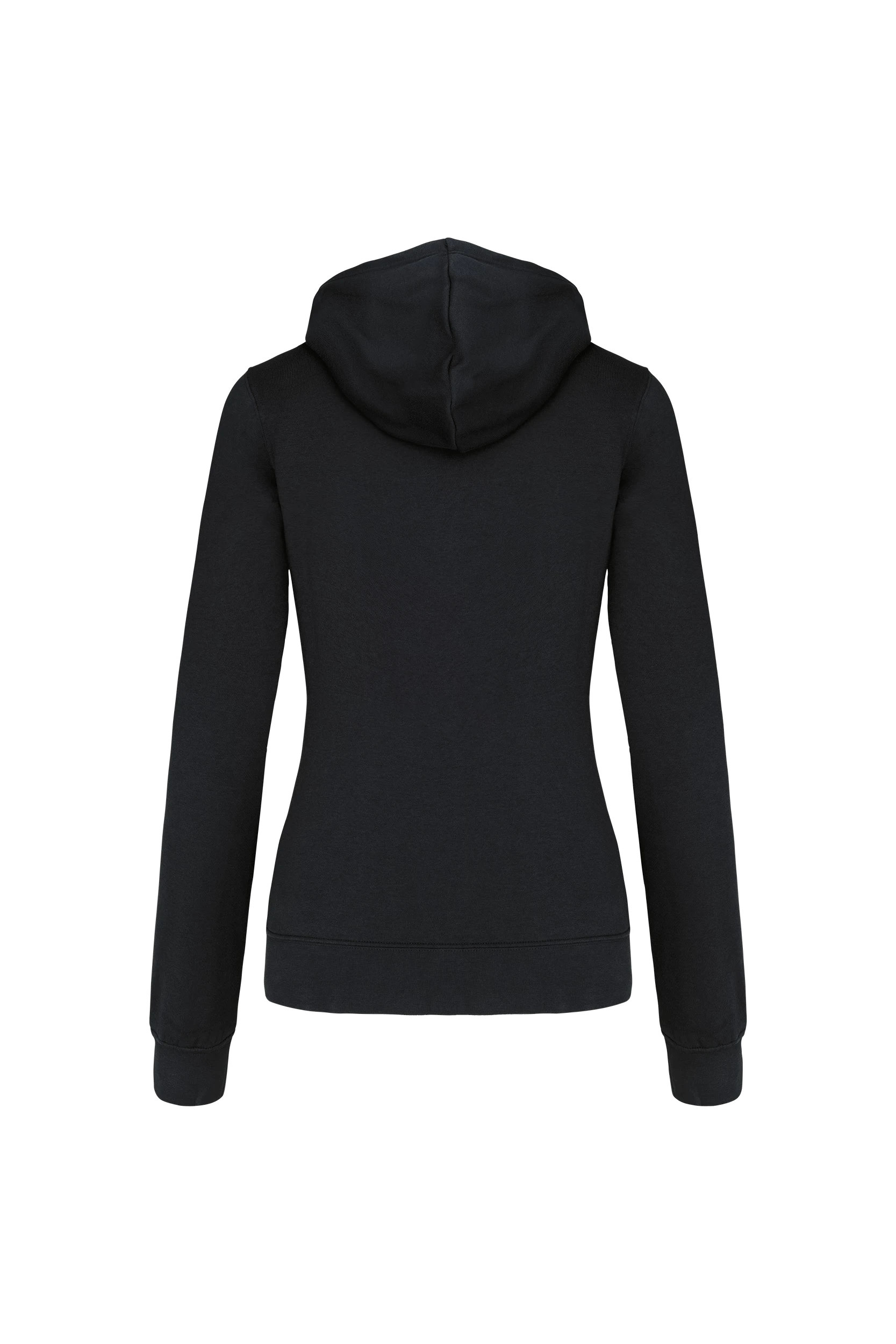 Sweat-shirt zippé capuche contrastée noir