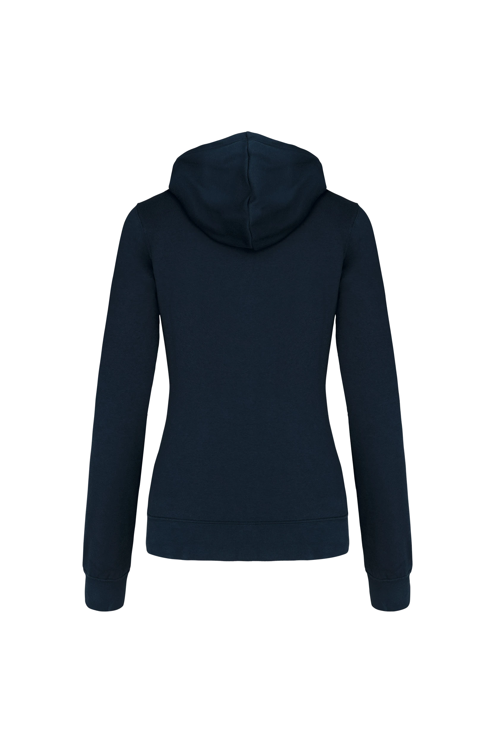 Sweat-shirt zippé capuche contrastée marine