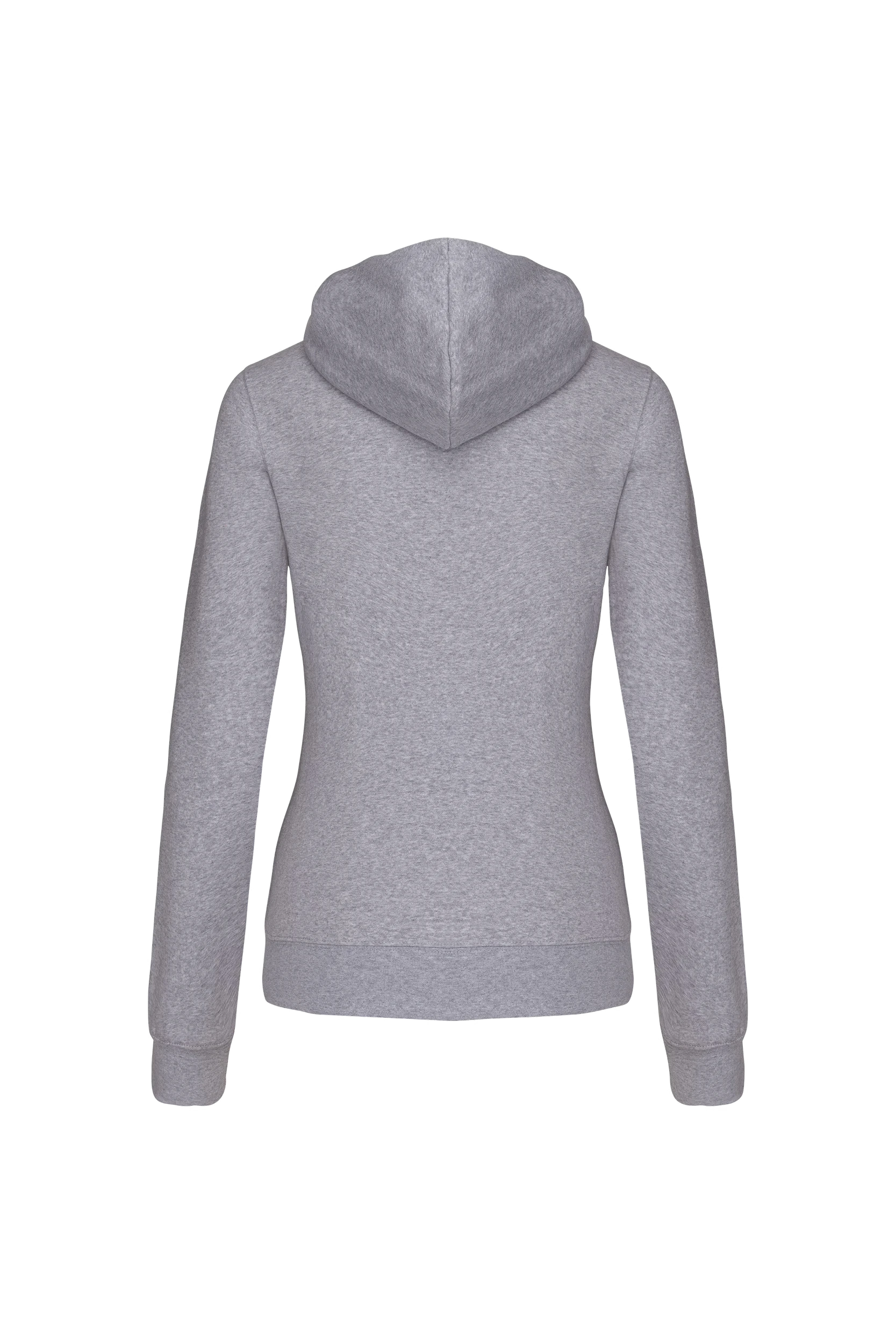 Sweat-shirt zippé capuche contrastée gris
