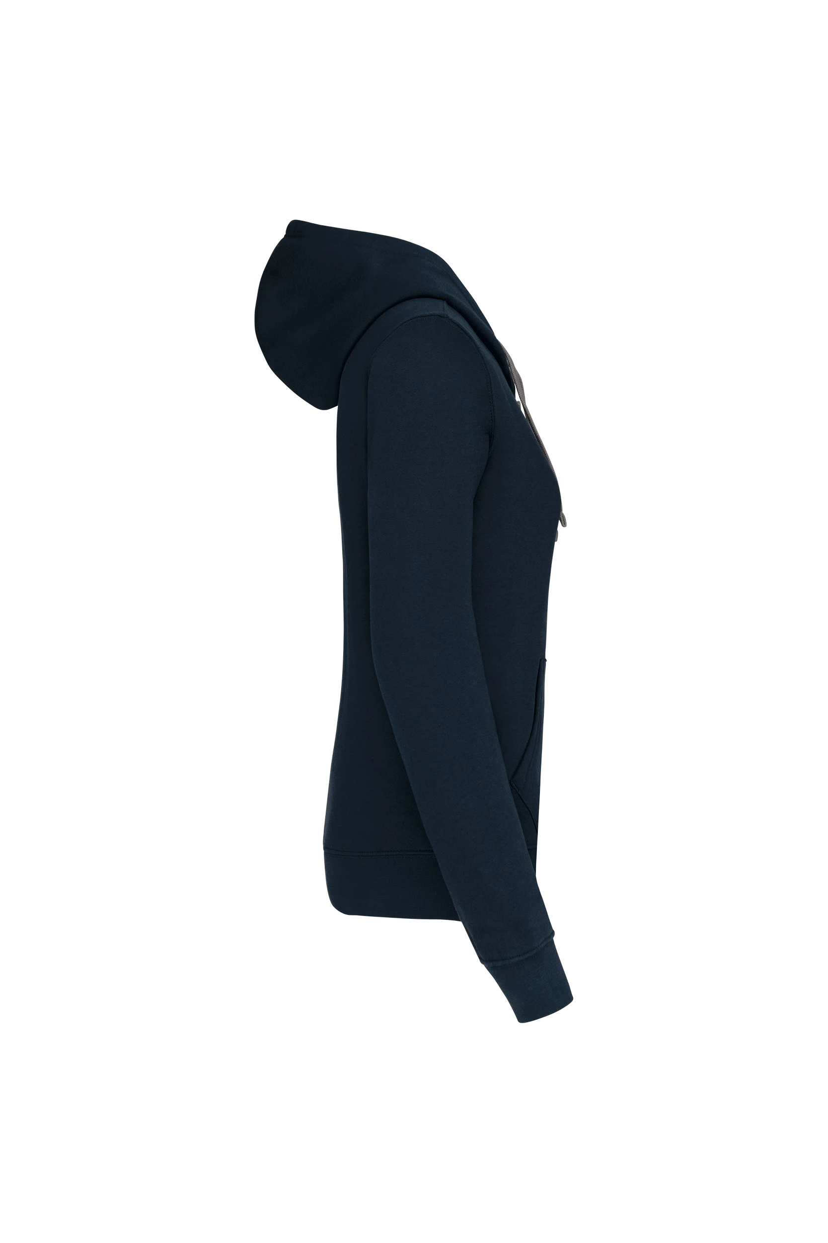 Sweat-shirt zippé capuche contrastée marine