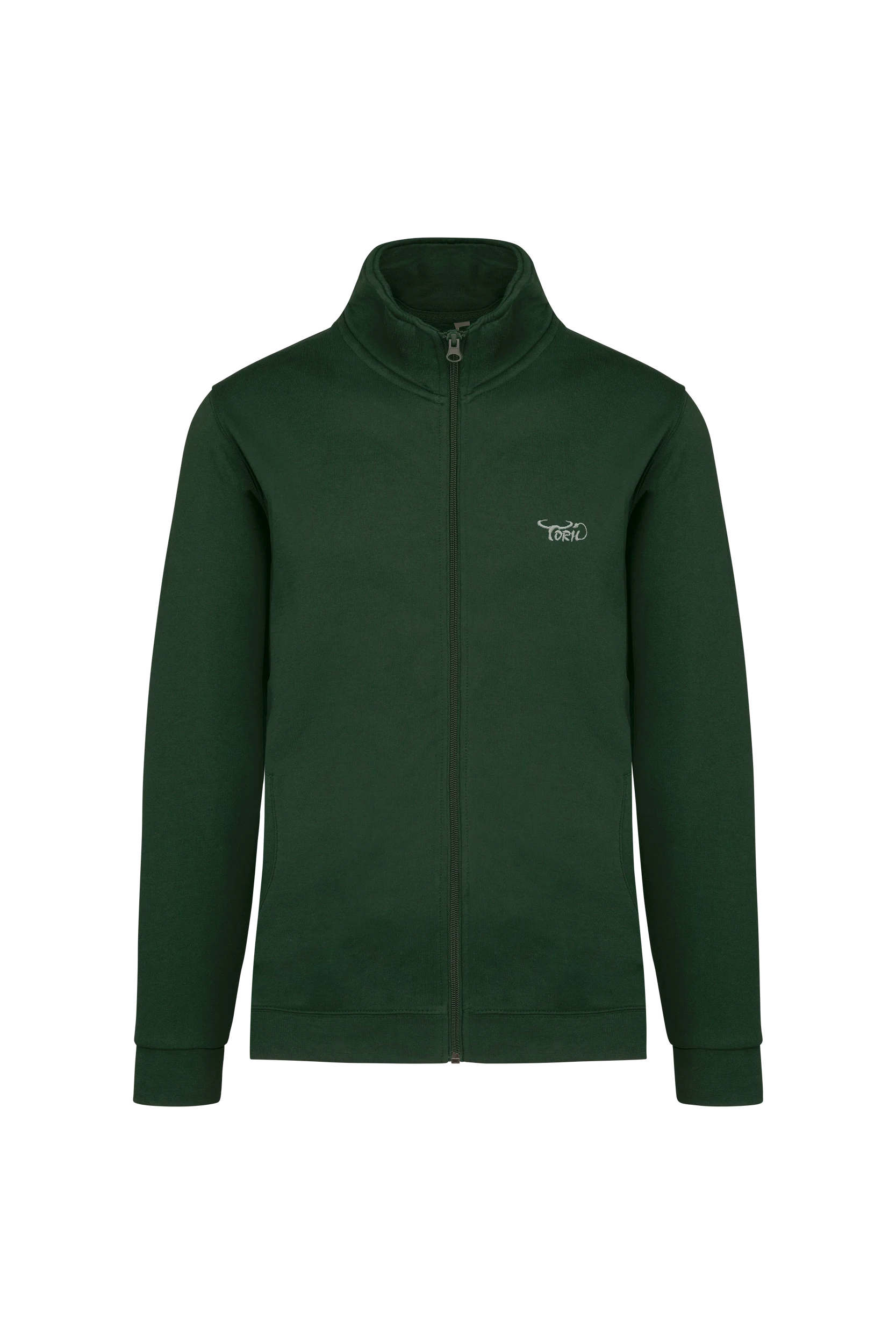 Veste molleton zippée vert forêt