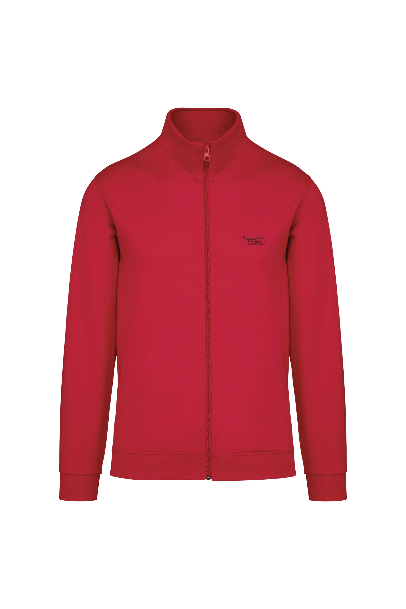 Veste molleton zippée rouge