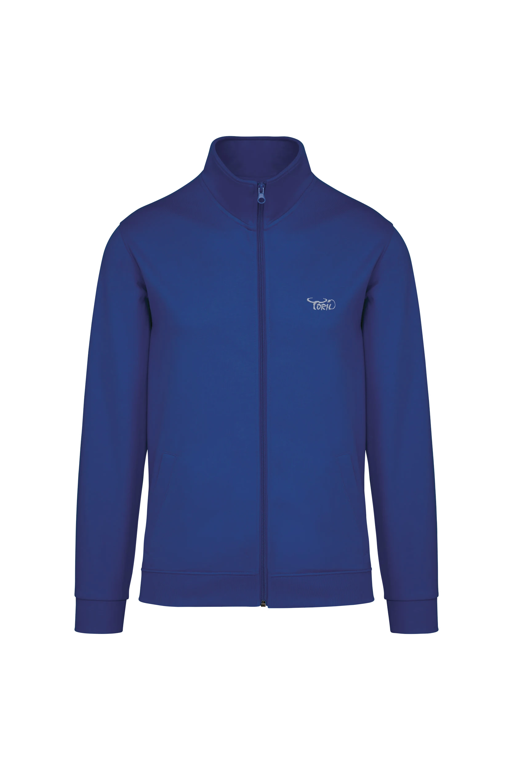 Veste molleton zippée bleu