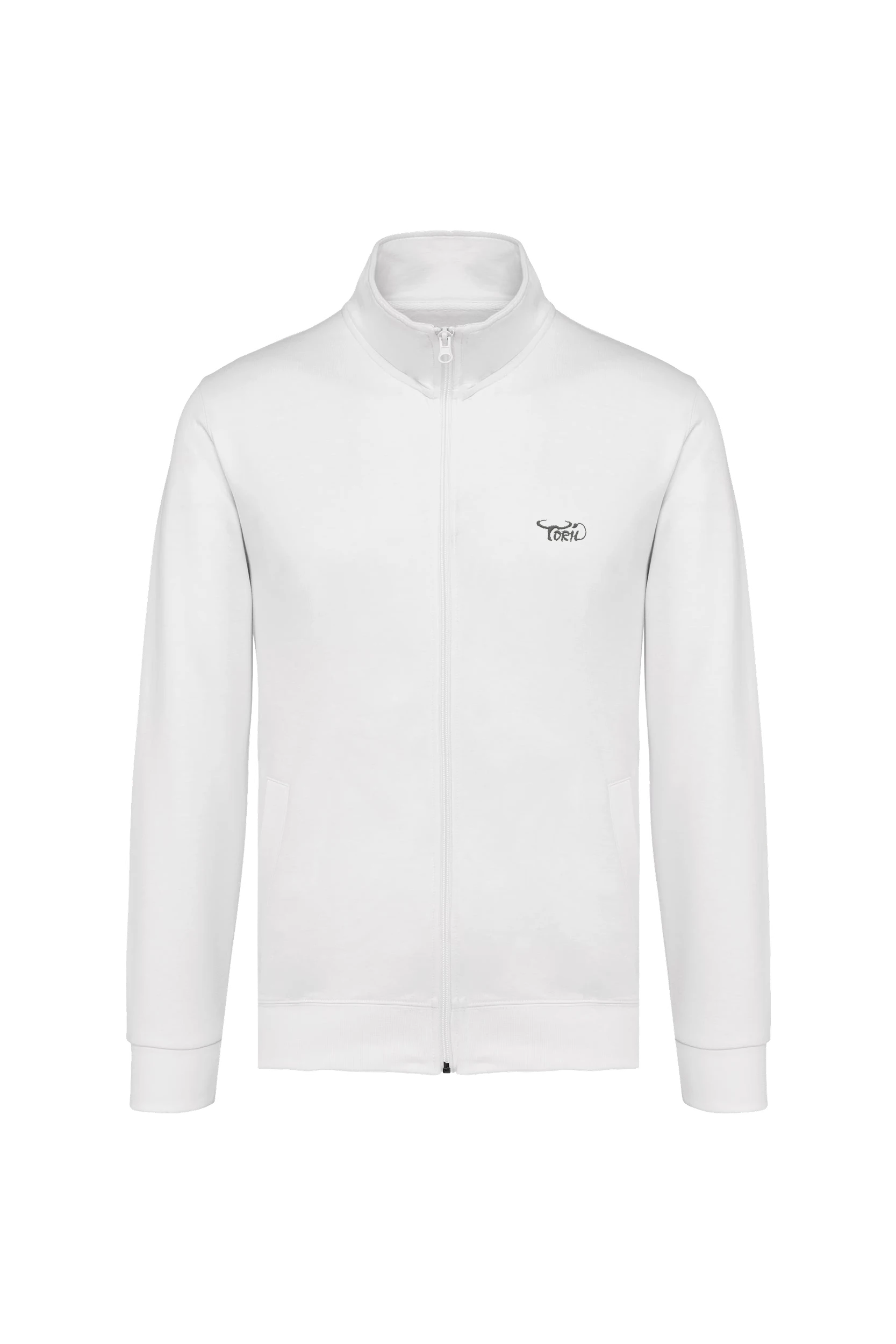 Veste molleton zippée blanc