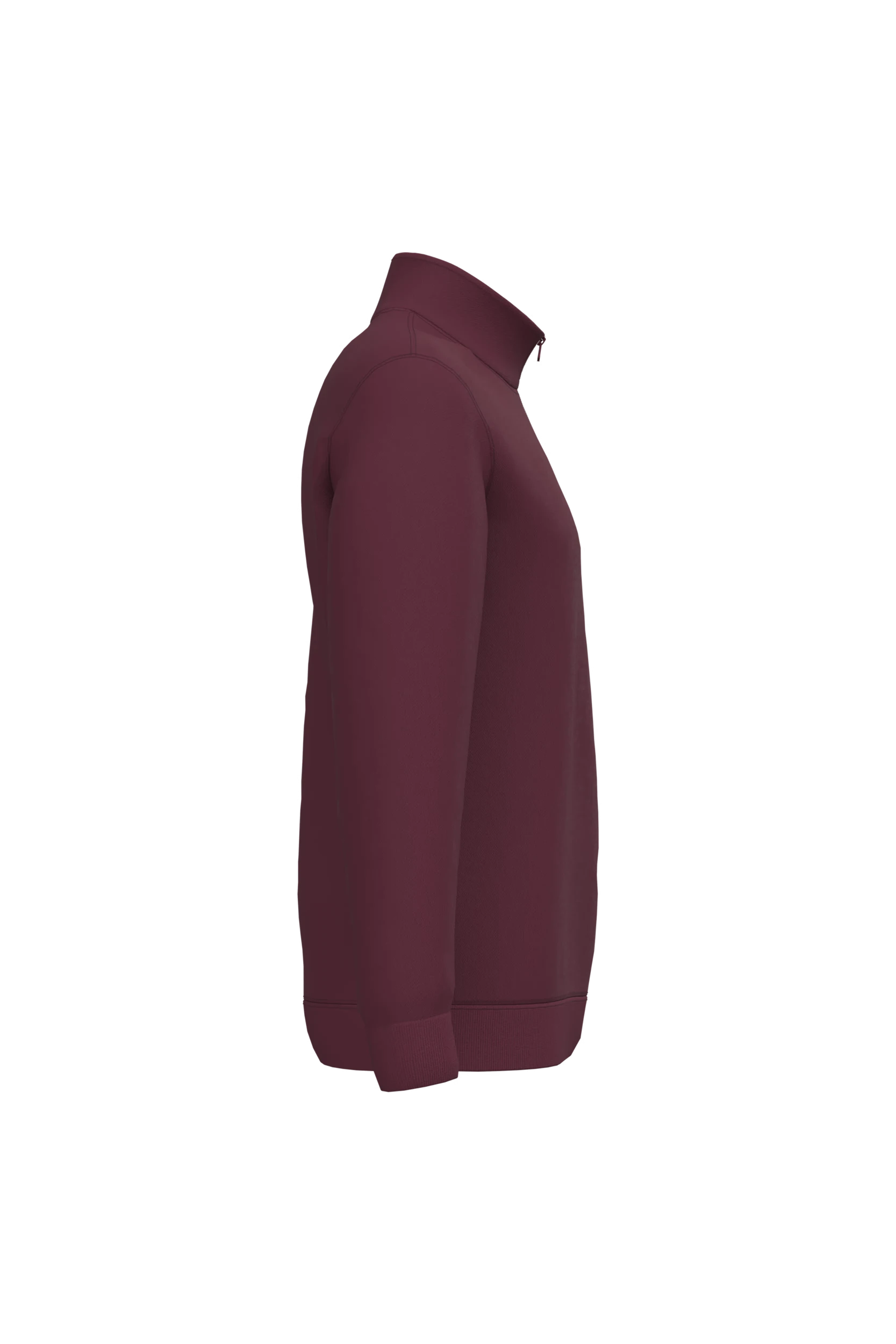 Sweat-shirt col zippé bordeaux