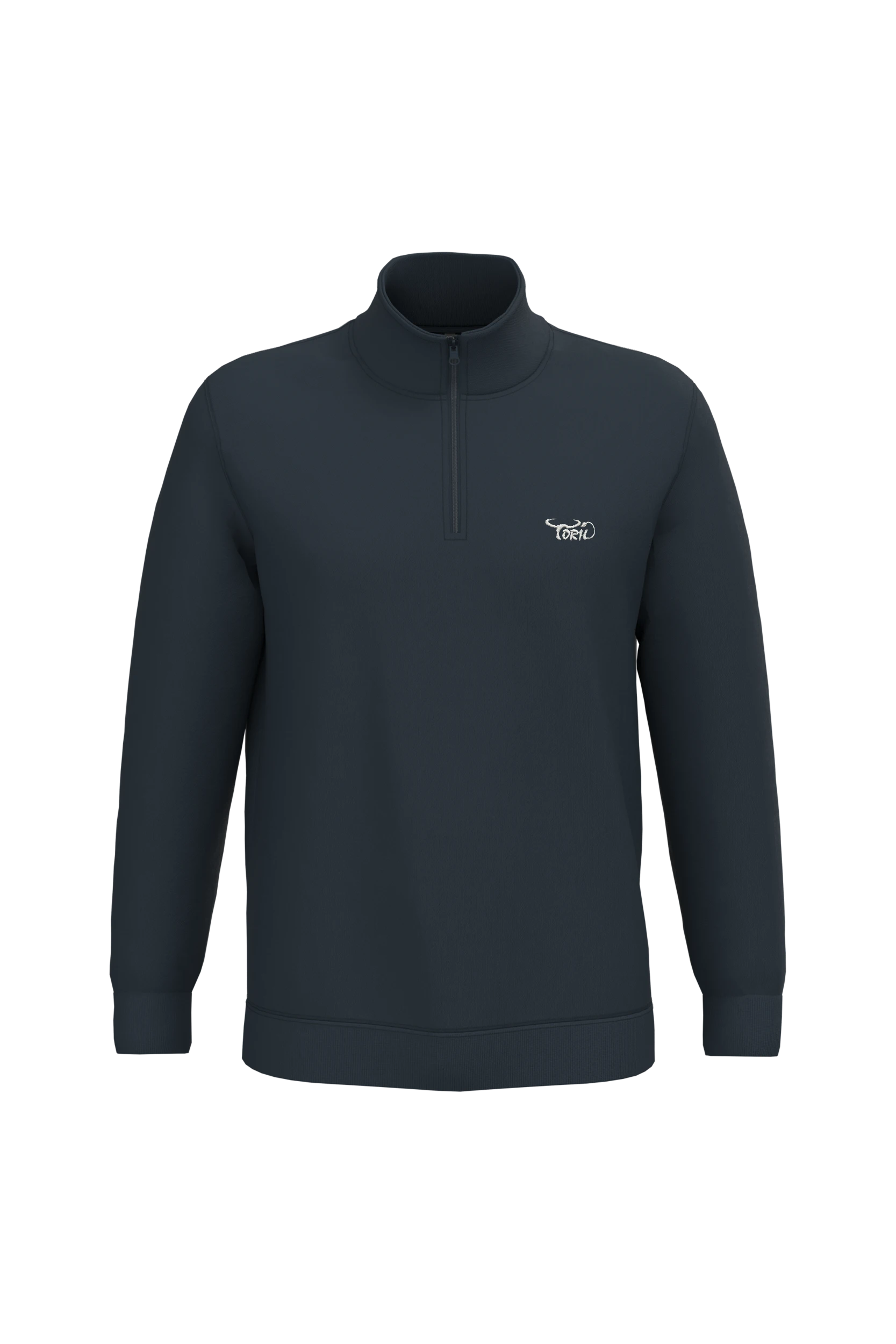 Sweat-shirt col zippé marine