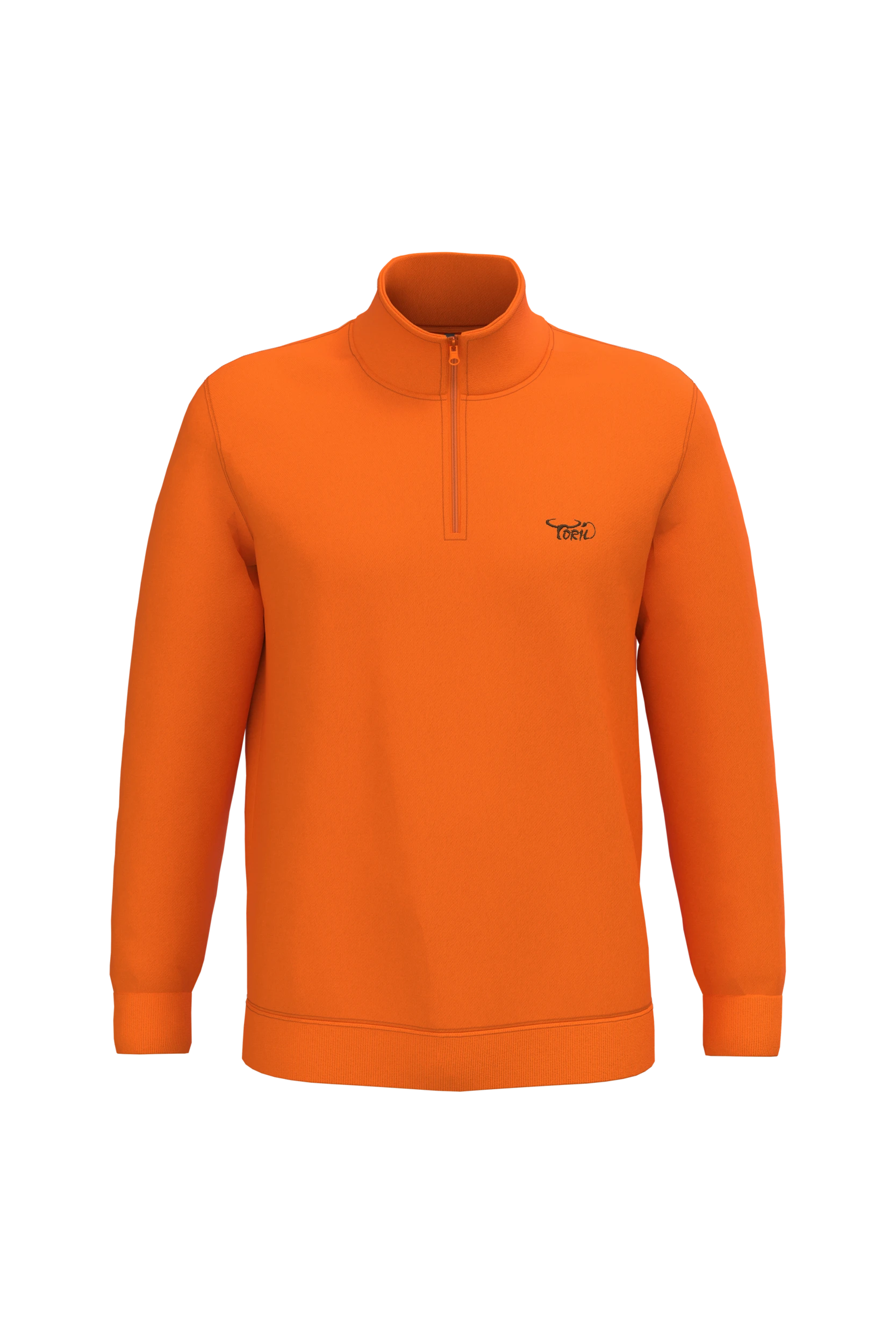 Sweat-shirt col zippé orange