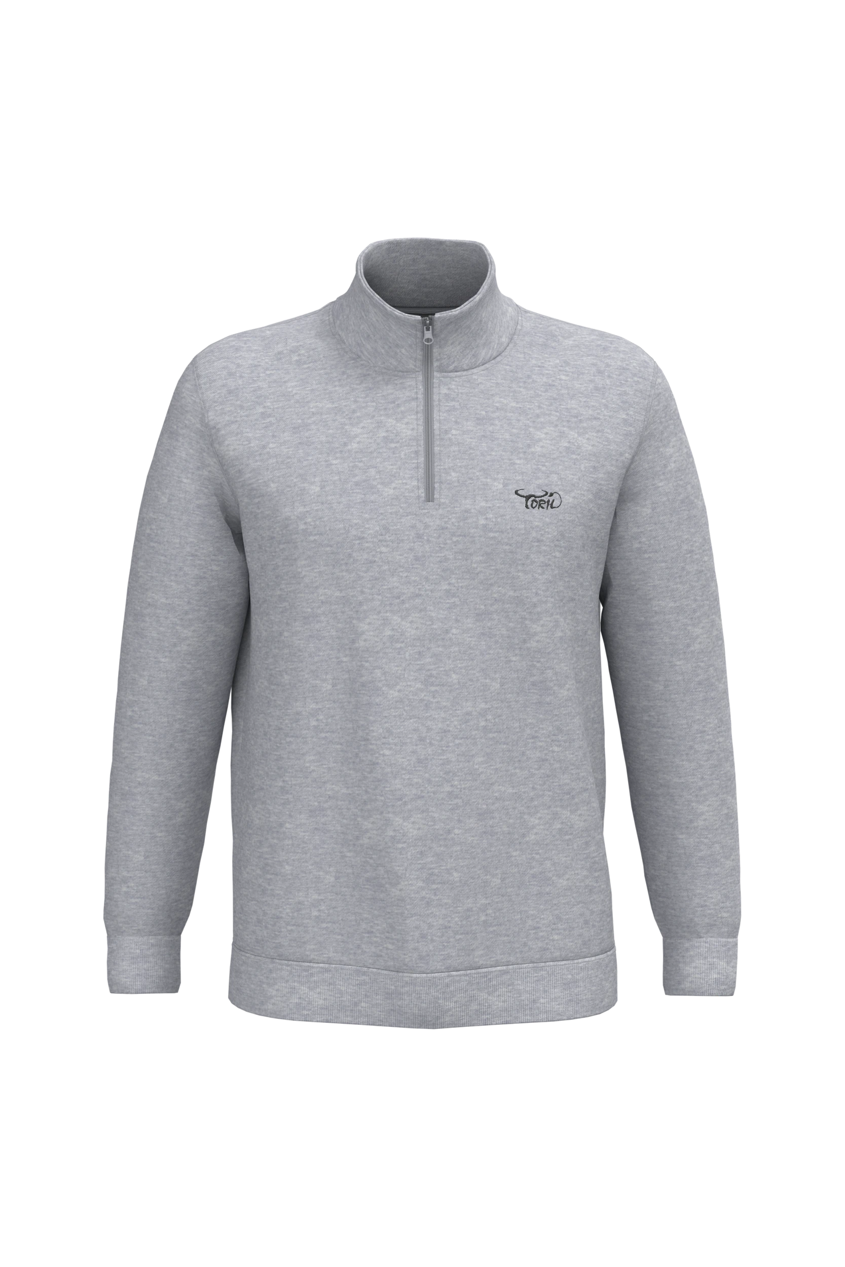 Sweat-shirt col zippé gris
