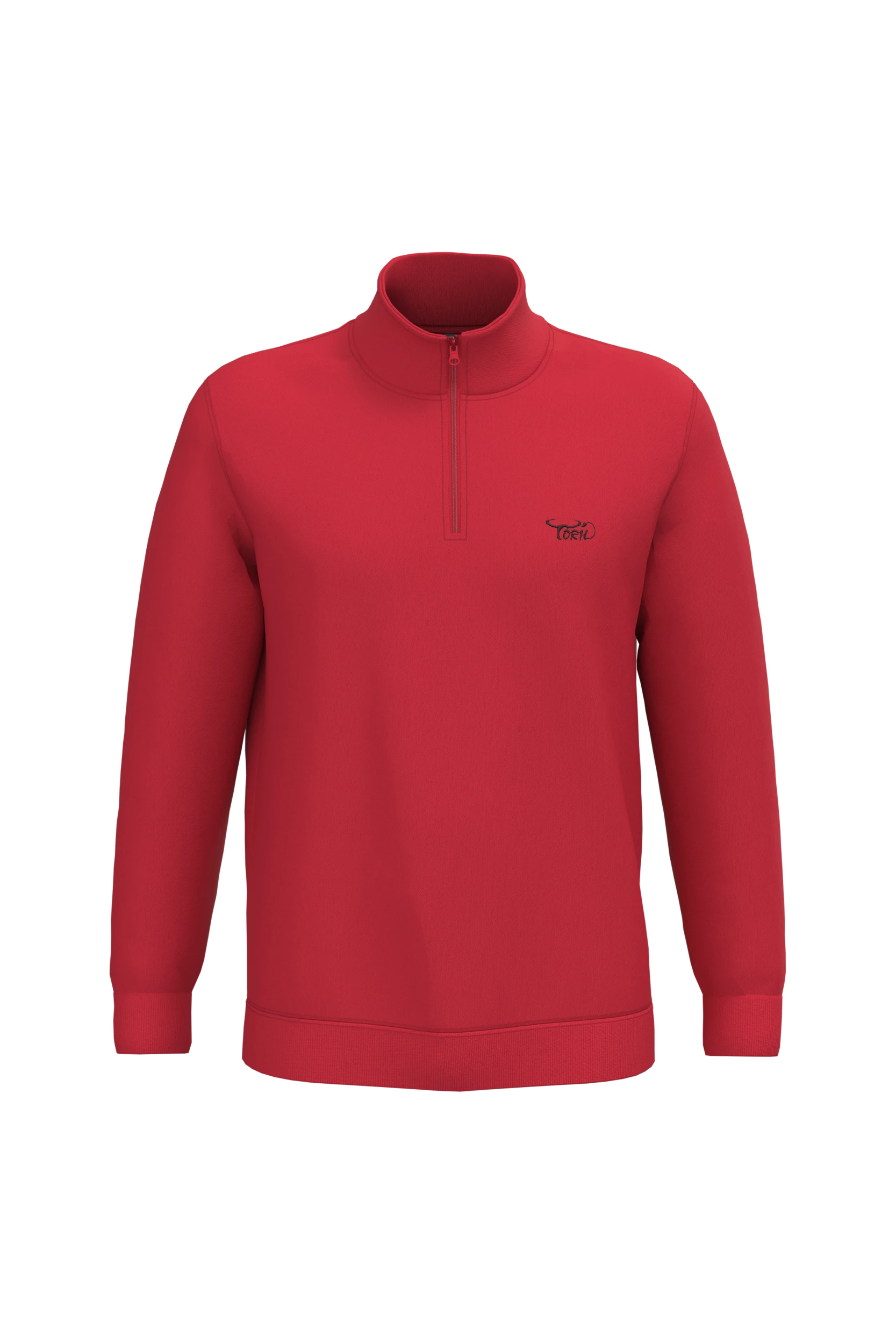 Sweat-shirt col zippé rouge