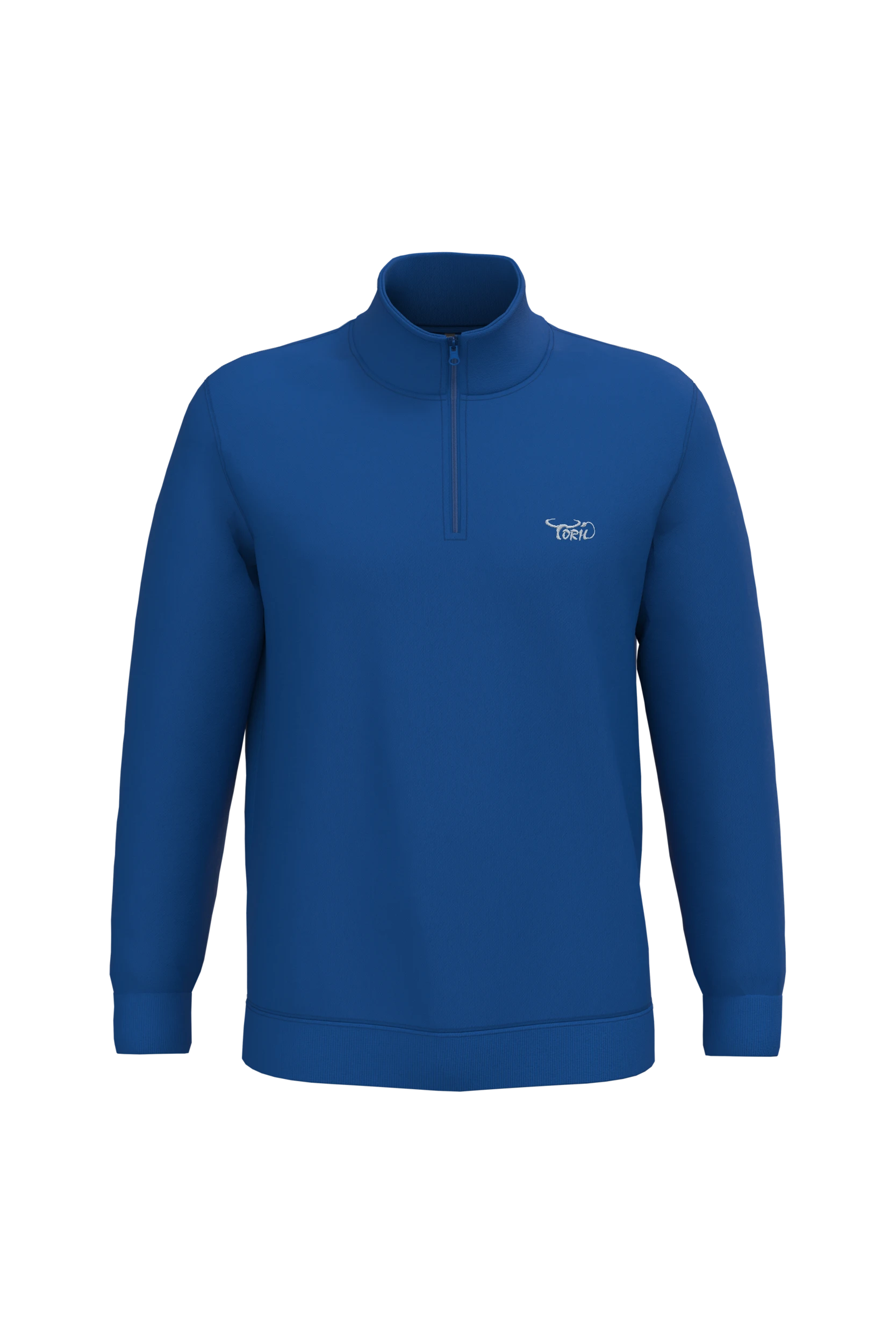 Sweat-shirt col zippé bleu