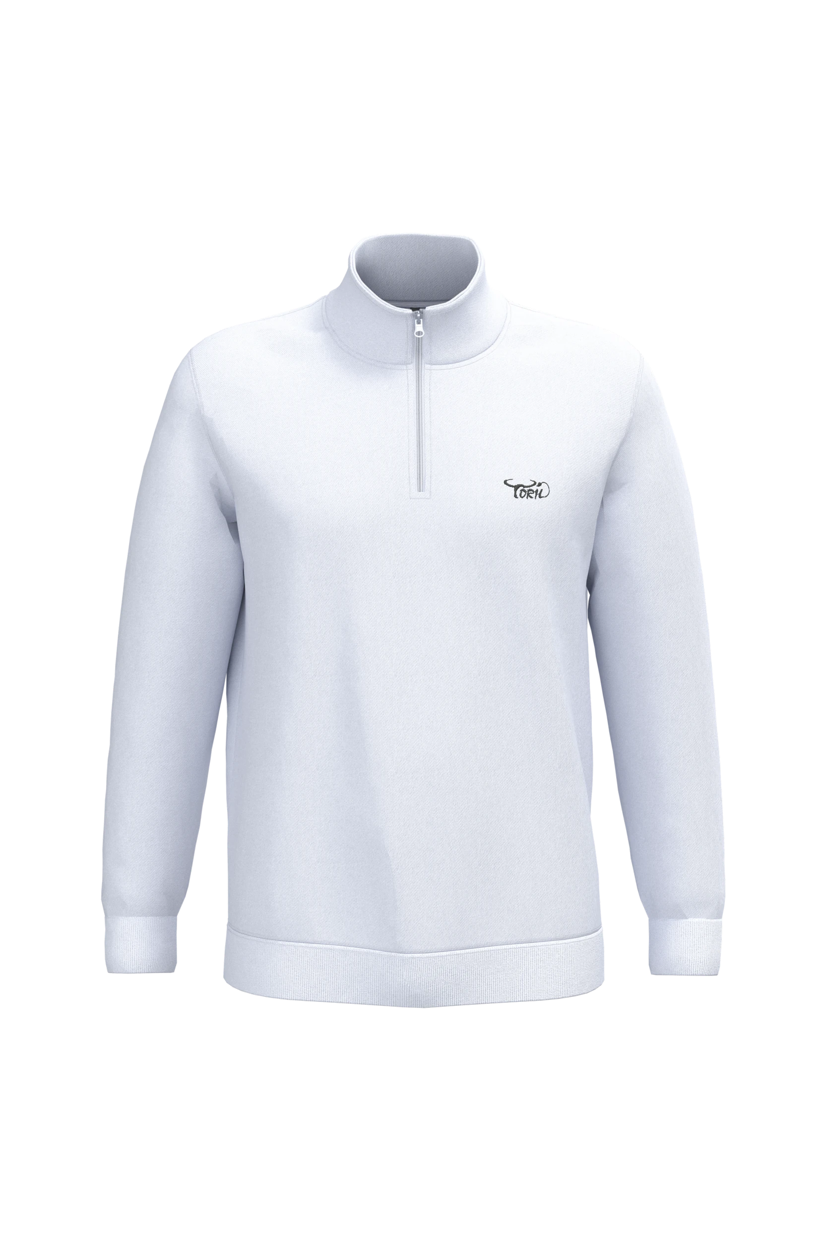 Sweat-shirt col zippé blanc