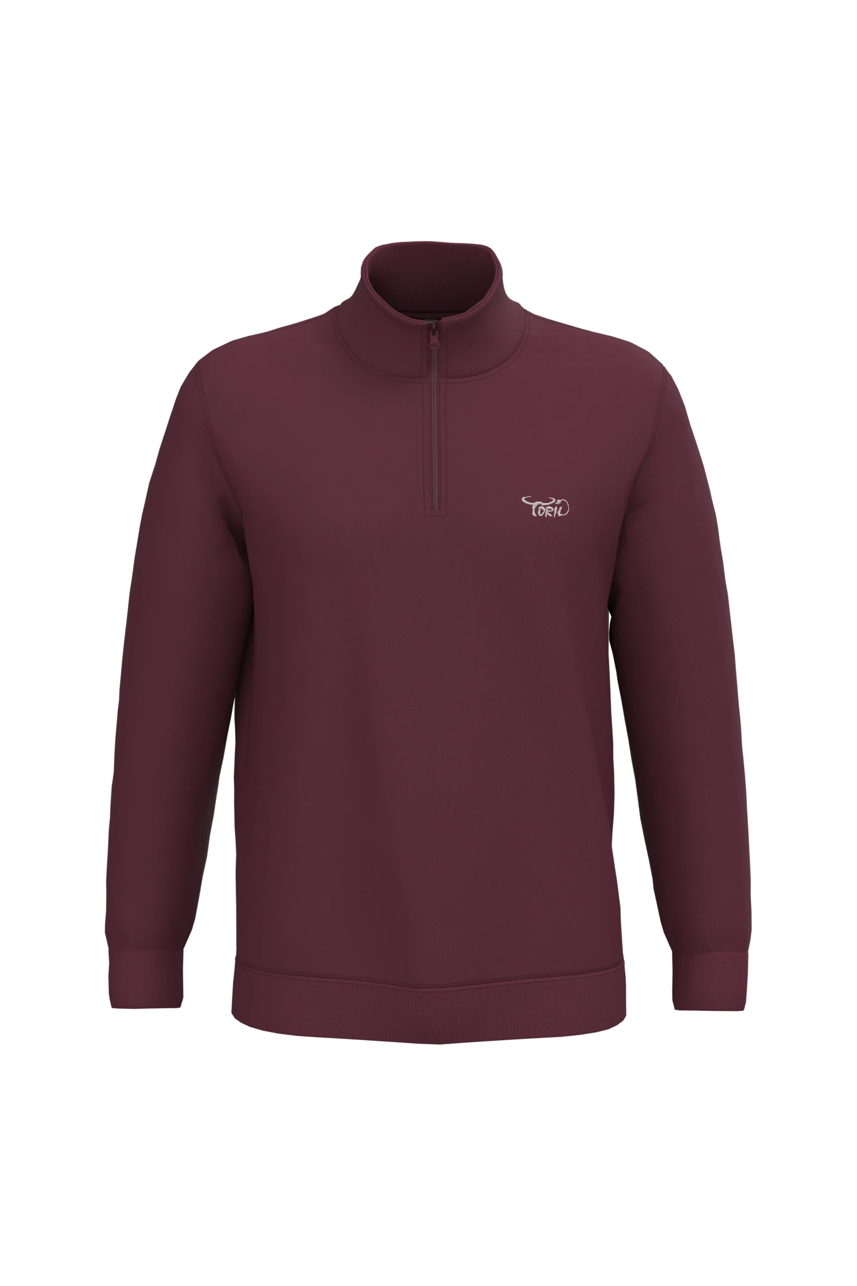 Sweat-shirt col zippé bordeaux