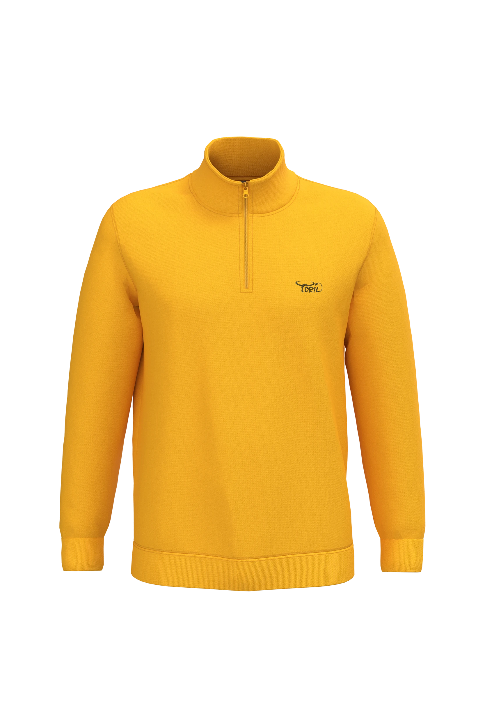 Sweat-shirt col zippé jaune