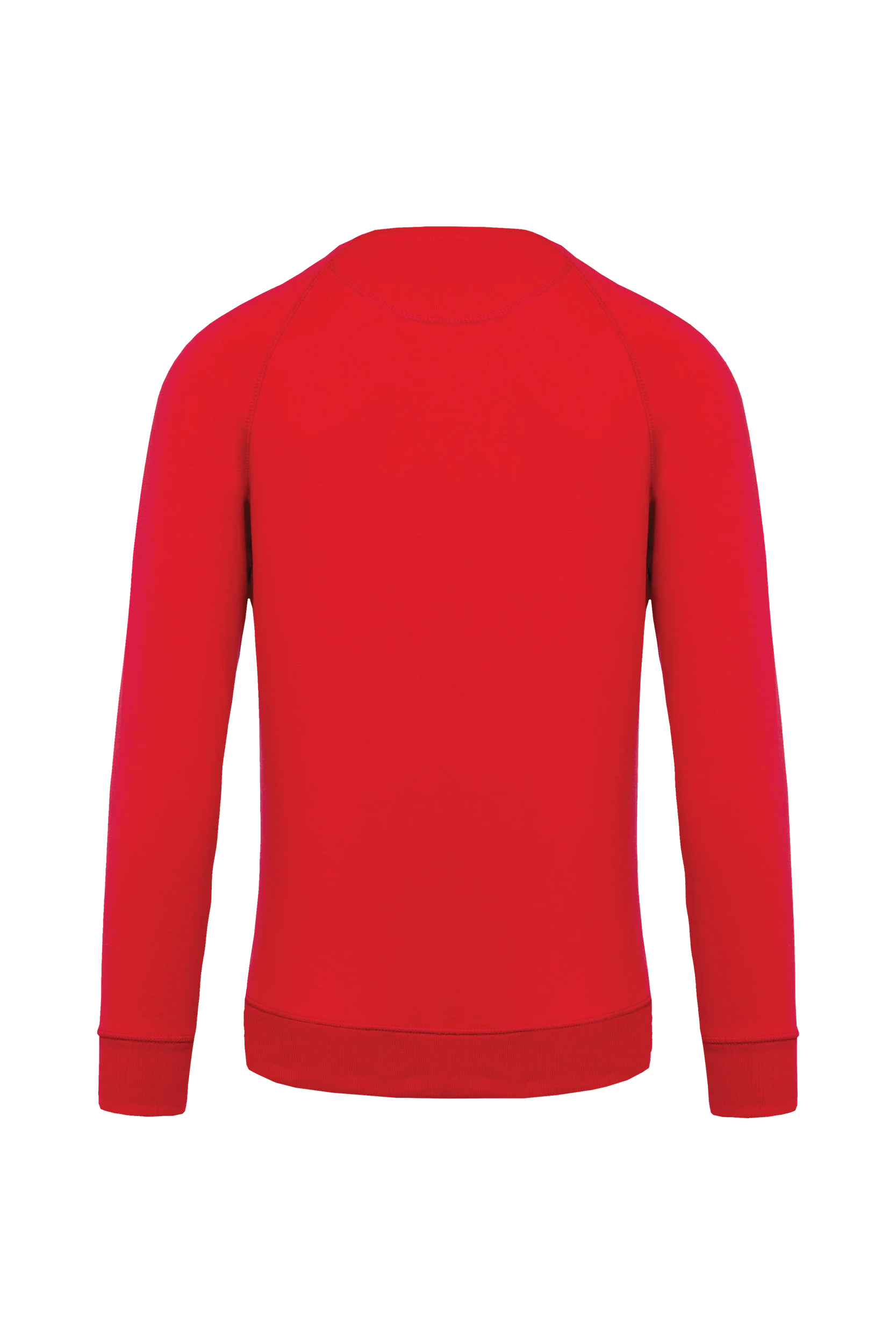 Sweat-shirt bio col rond manches raglan rouge