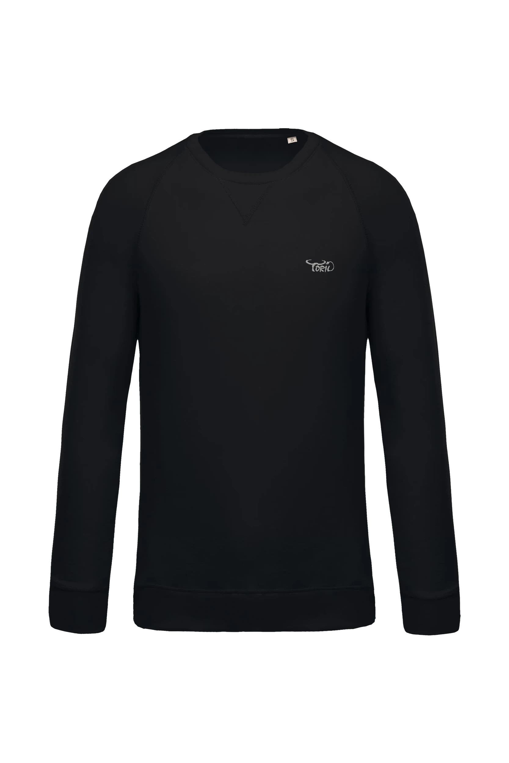 Sweat-shirt bio col rond manches raglan noir