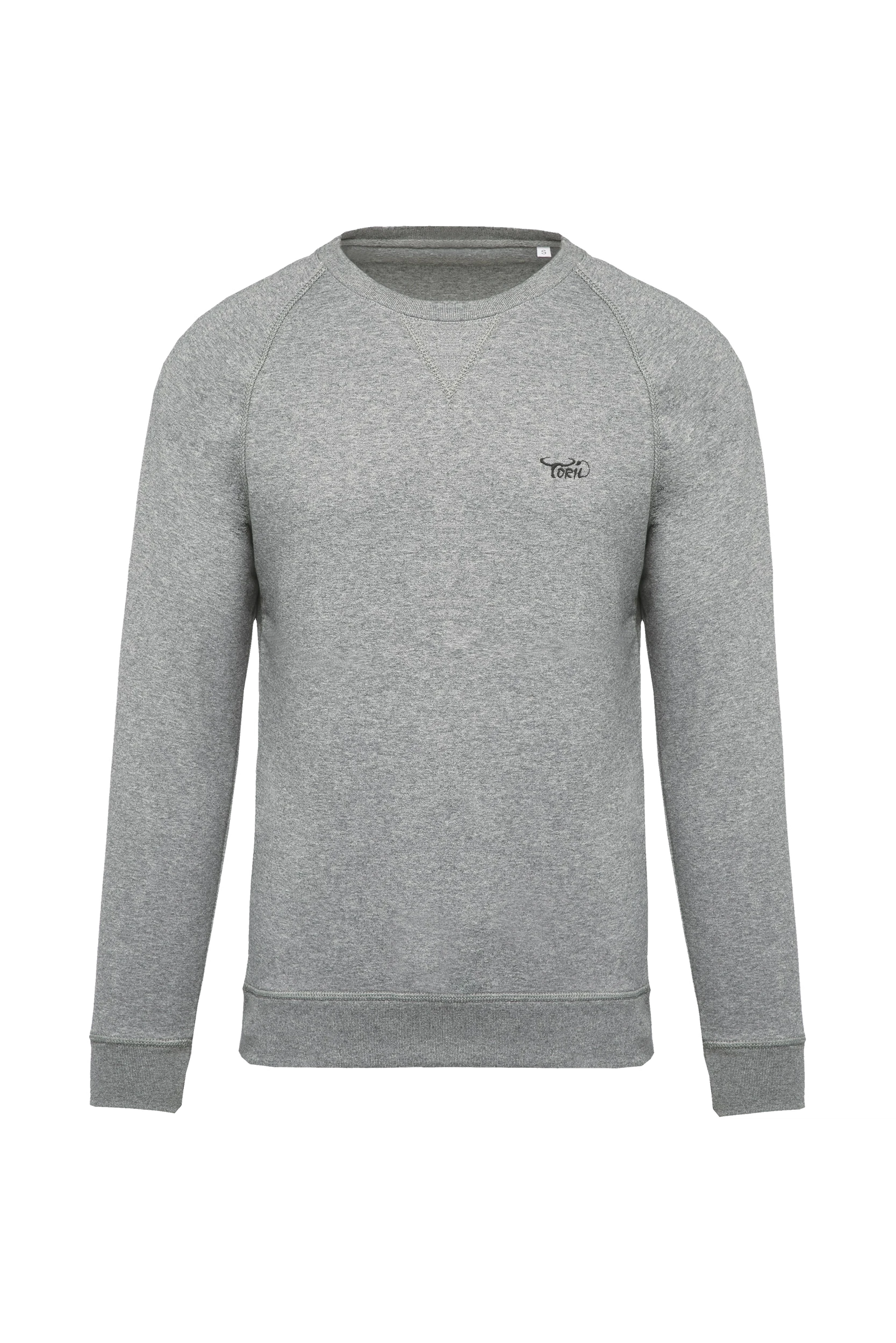 Sweat-shirt bio col rond manches raglan gris