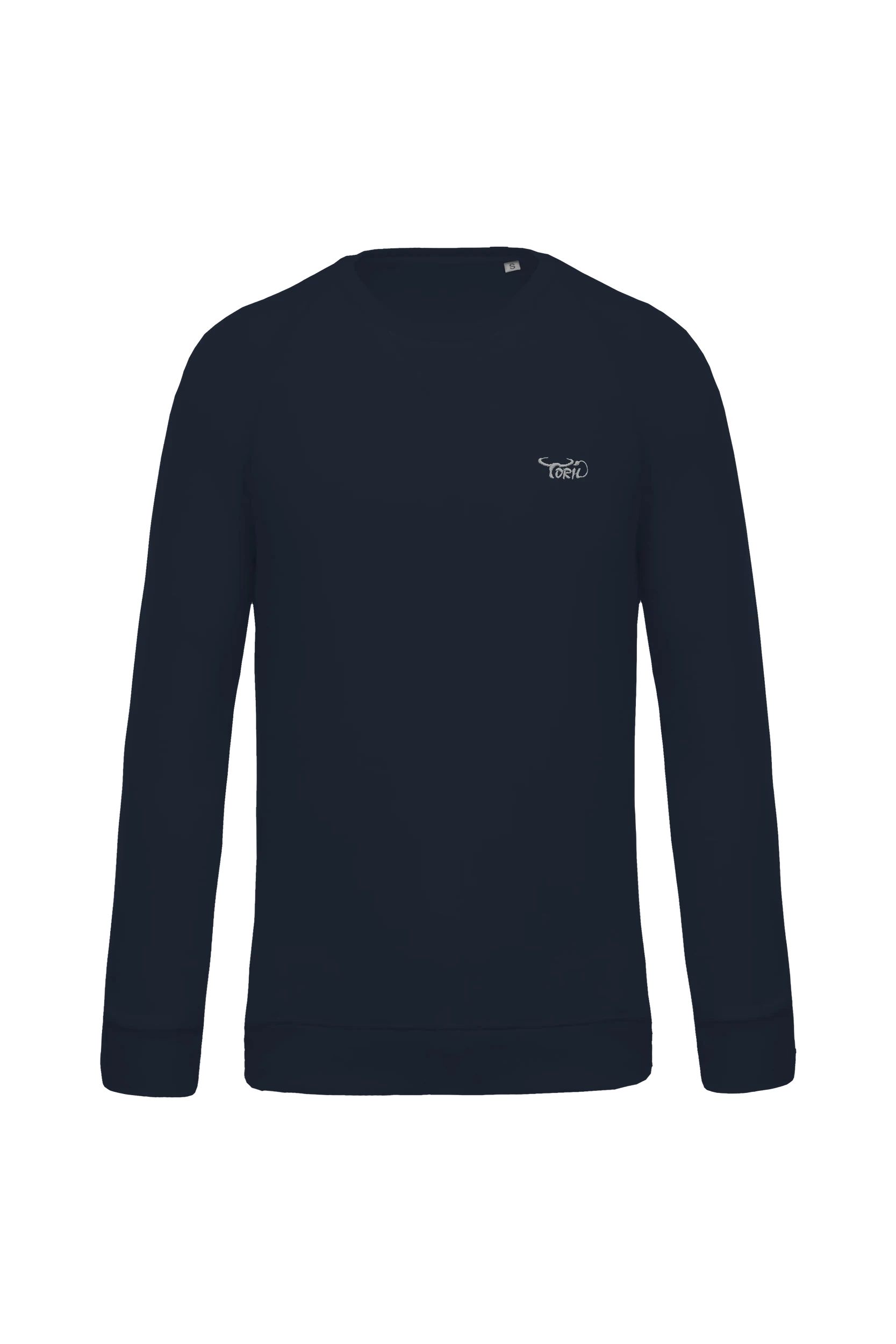 Sweat-shirt bio col rond manches raglan marine