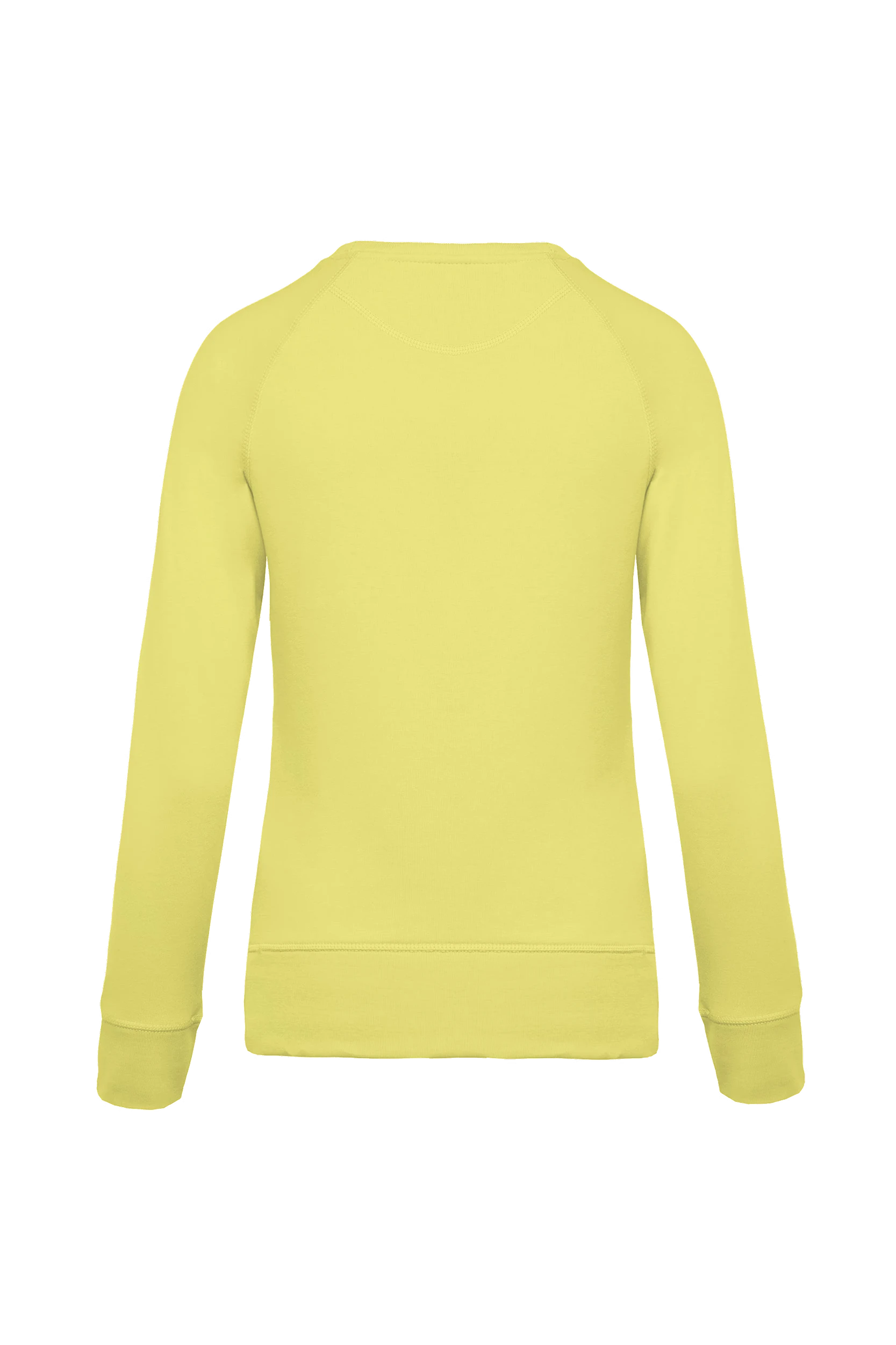 Sweat-shirt bio col rond manches raglan jaune citron