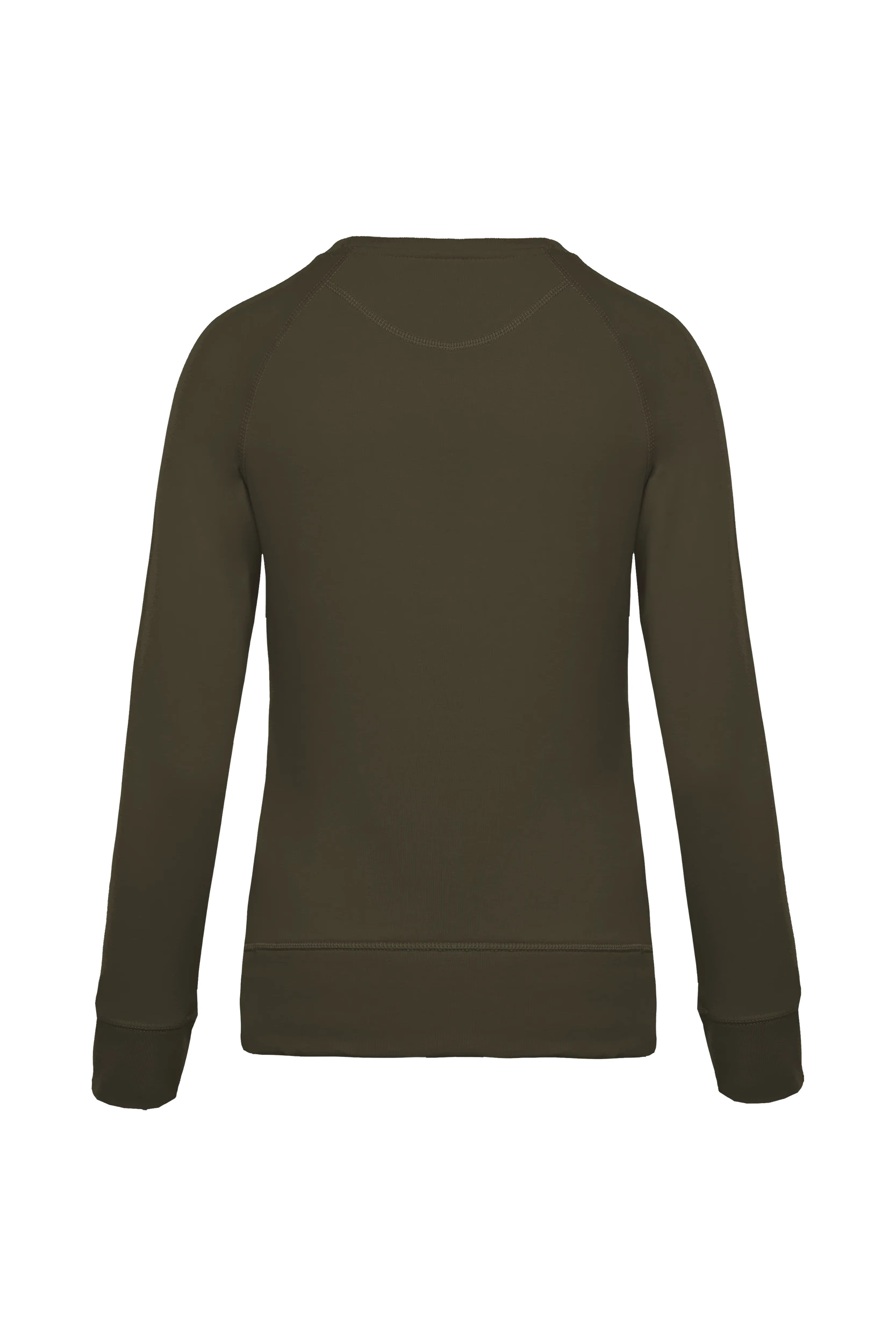 Sweat-shirt bio col rond manches raglan vert mousse