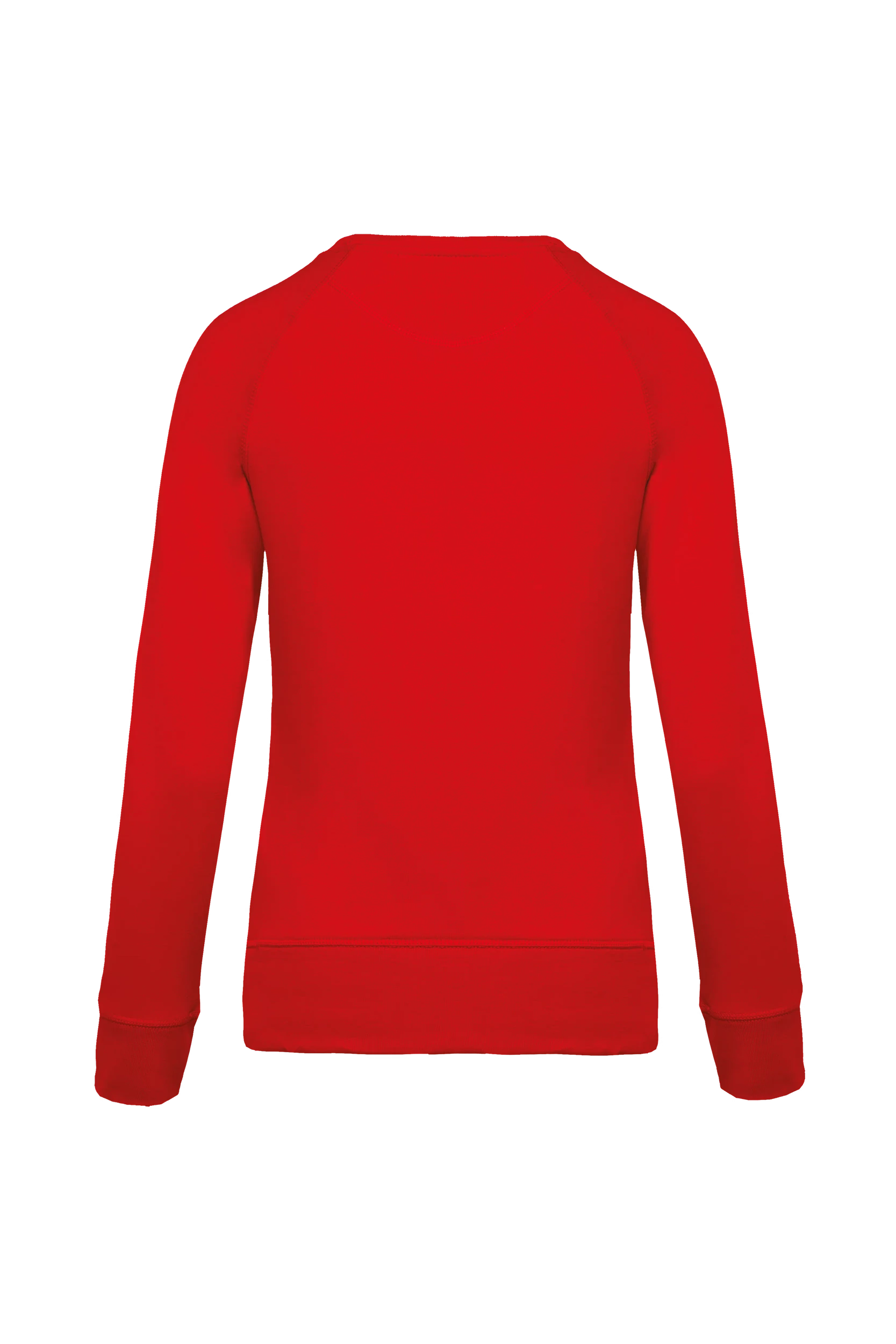 Sweat-shirt bio col rond manches raglan rouge
