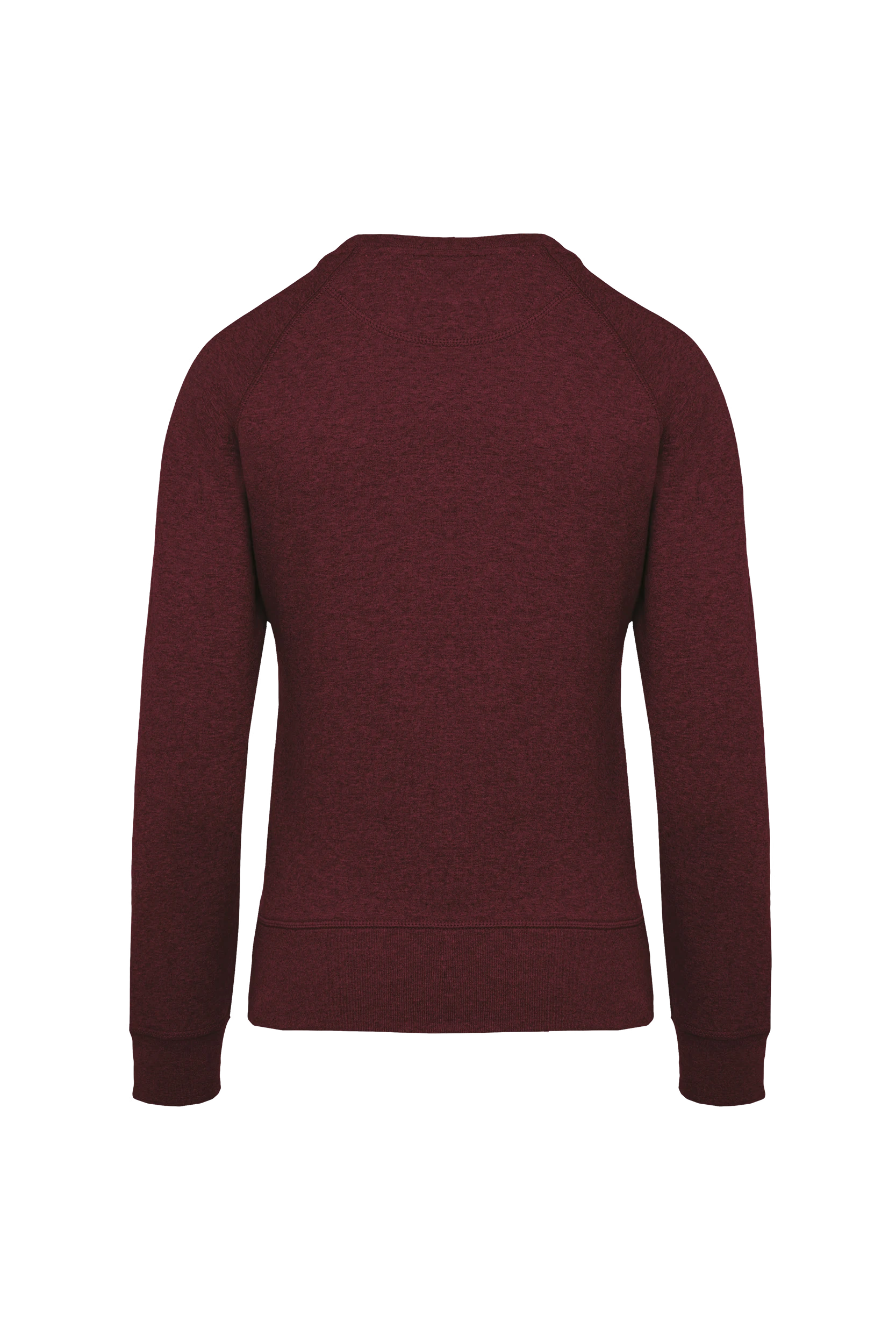Sweat-shirt bio col rond manches raglan bordeaux