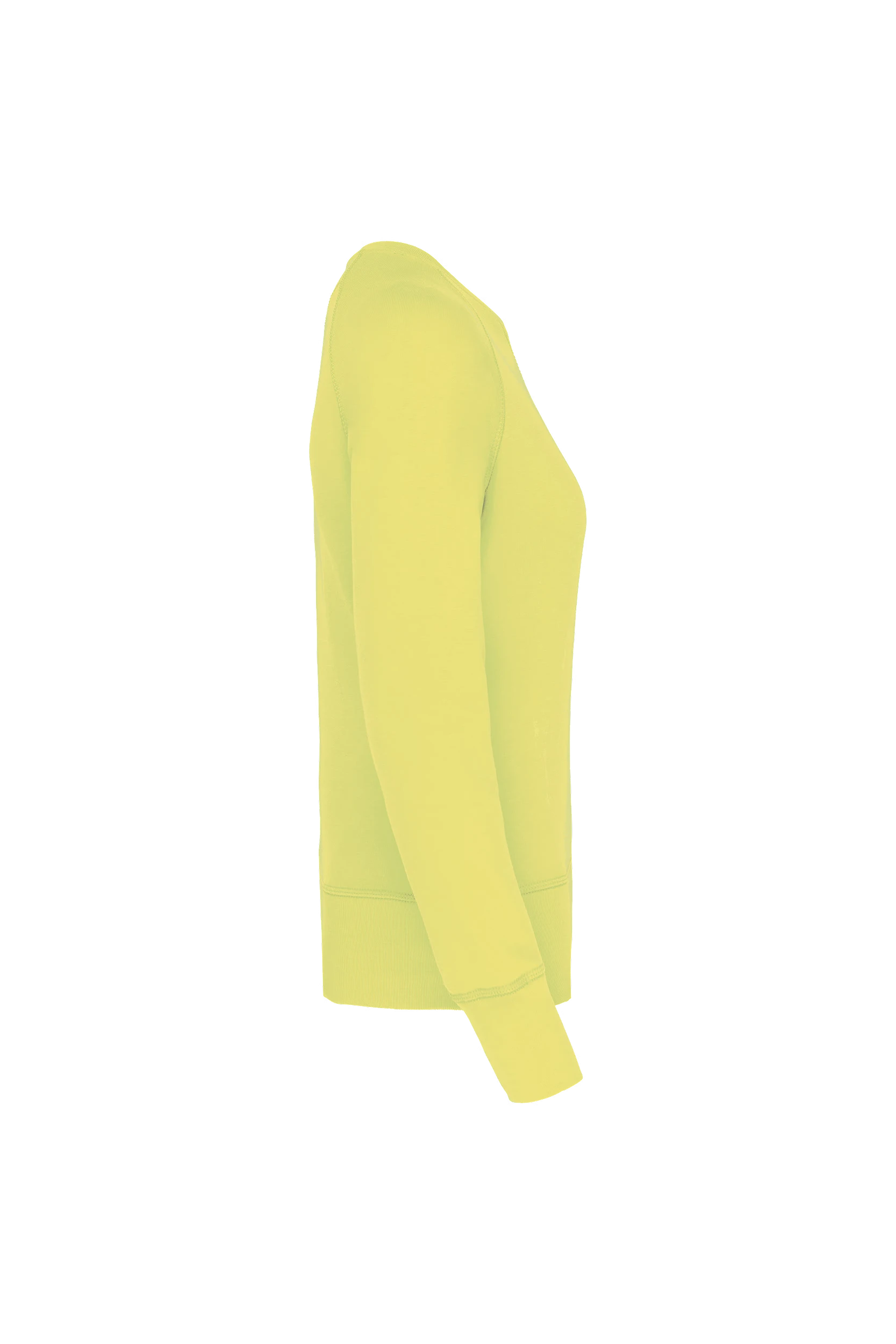 Sweat-shirt bio col rond manches raglan jaune citron