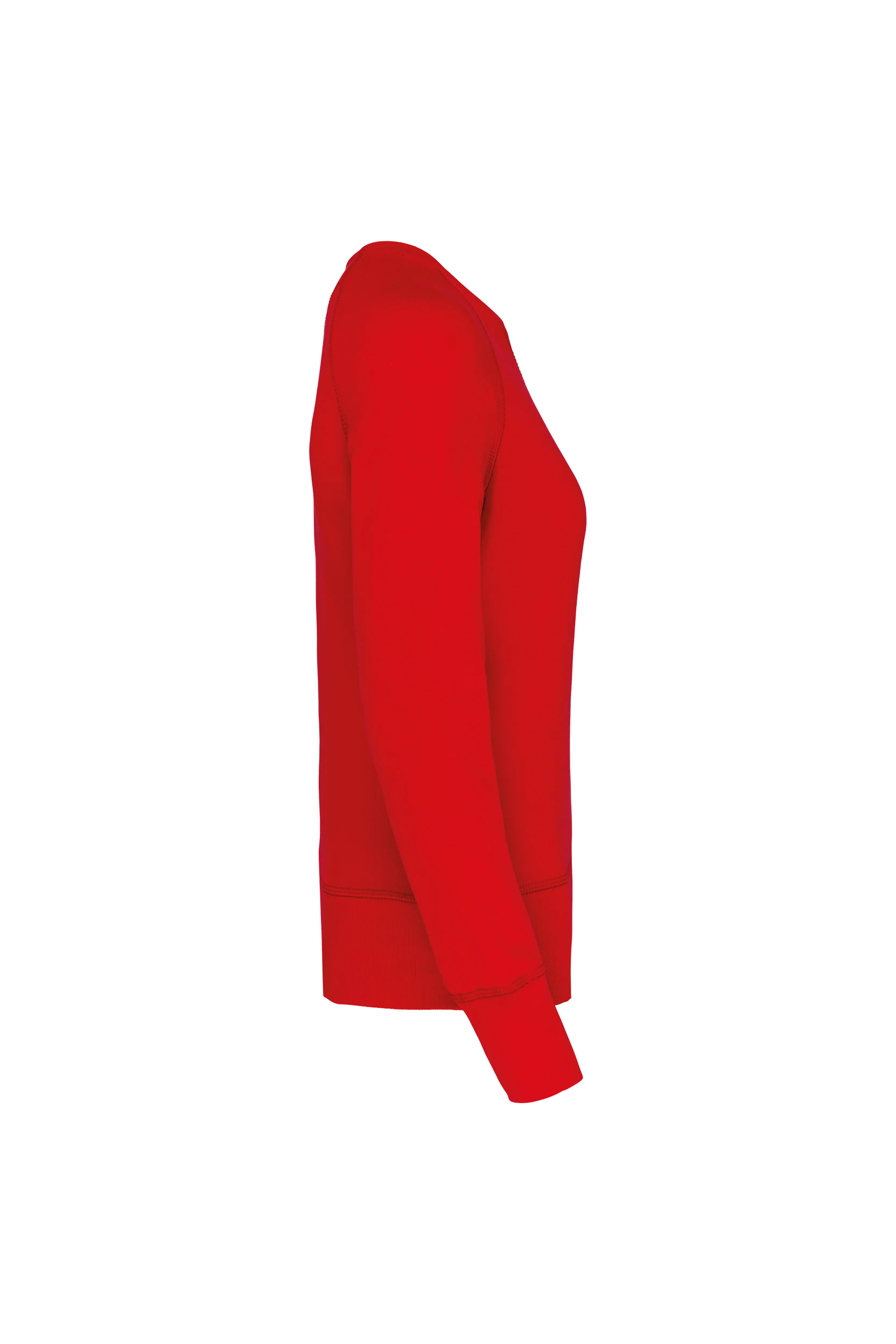 Sweat-shirt bio col rond manches raglan rouge