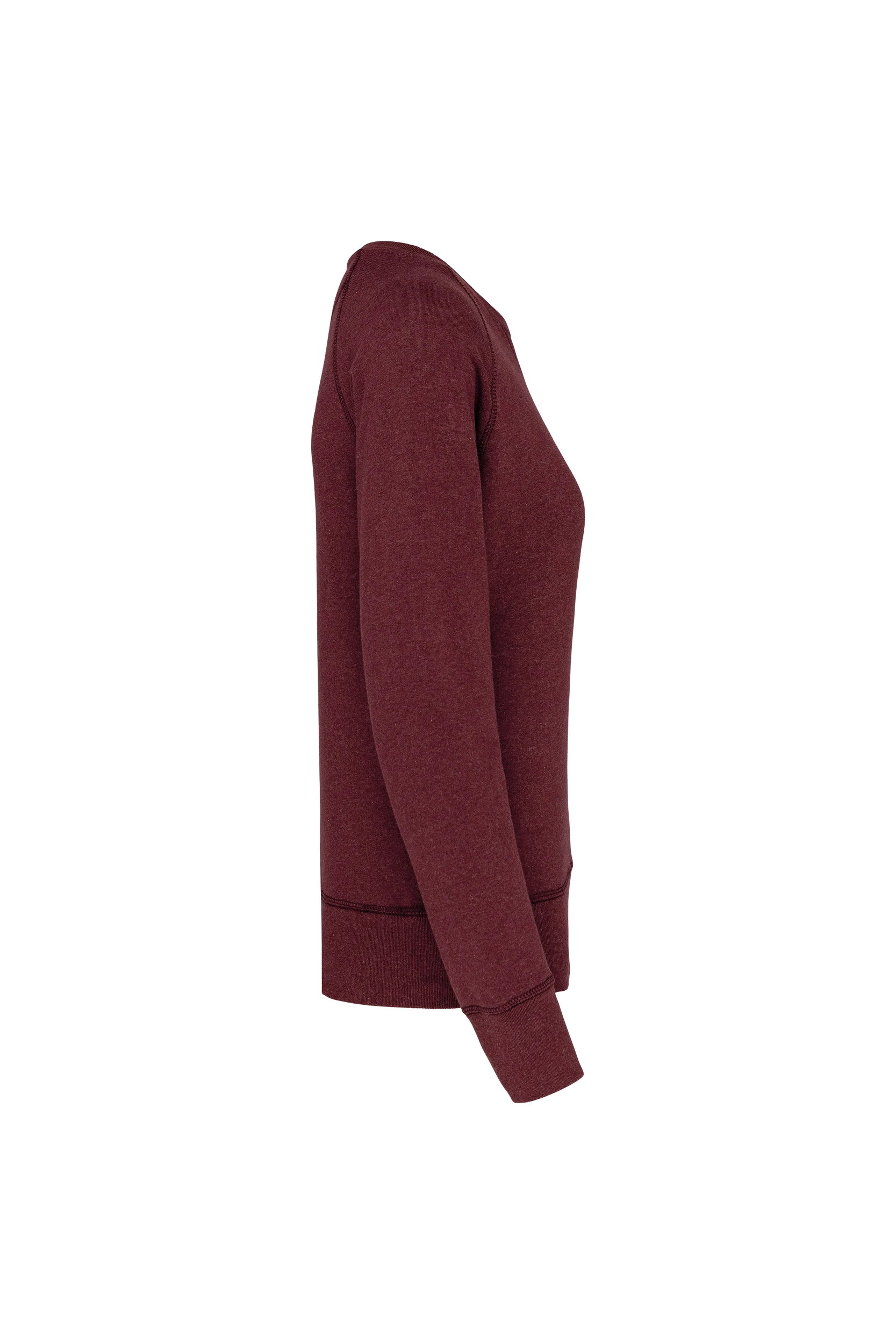 Sweat-shirt bio col rond manches raglan bordeaux