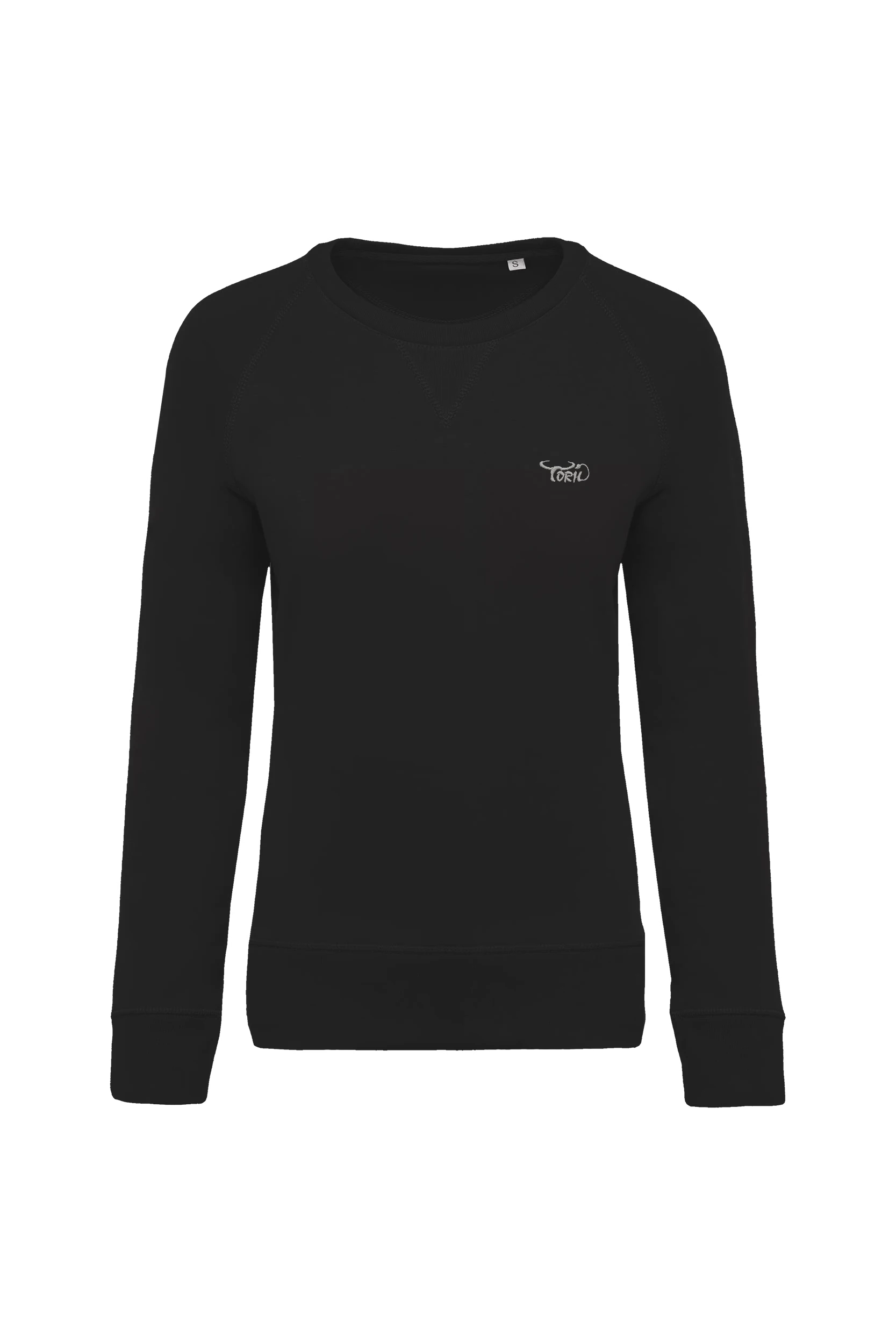 Sweat-shirt bio col rond manches raglan noir
