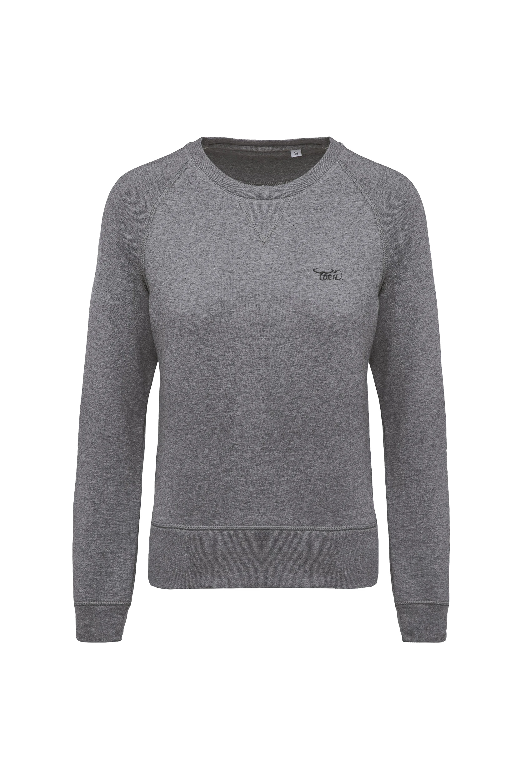 Sweat-shirt bio col rond manches raglan gris