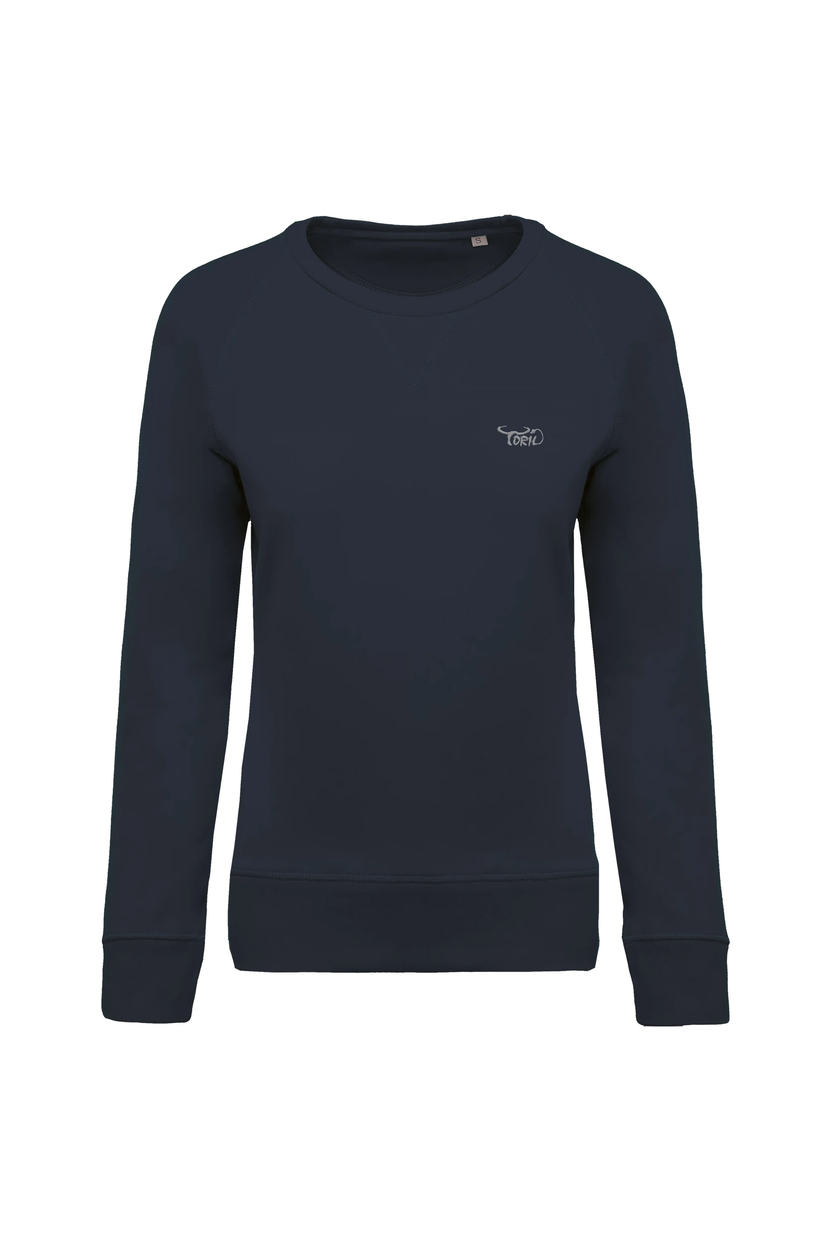 Sweat-shirt bio col rond manches raglan marine