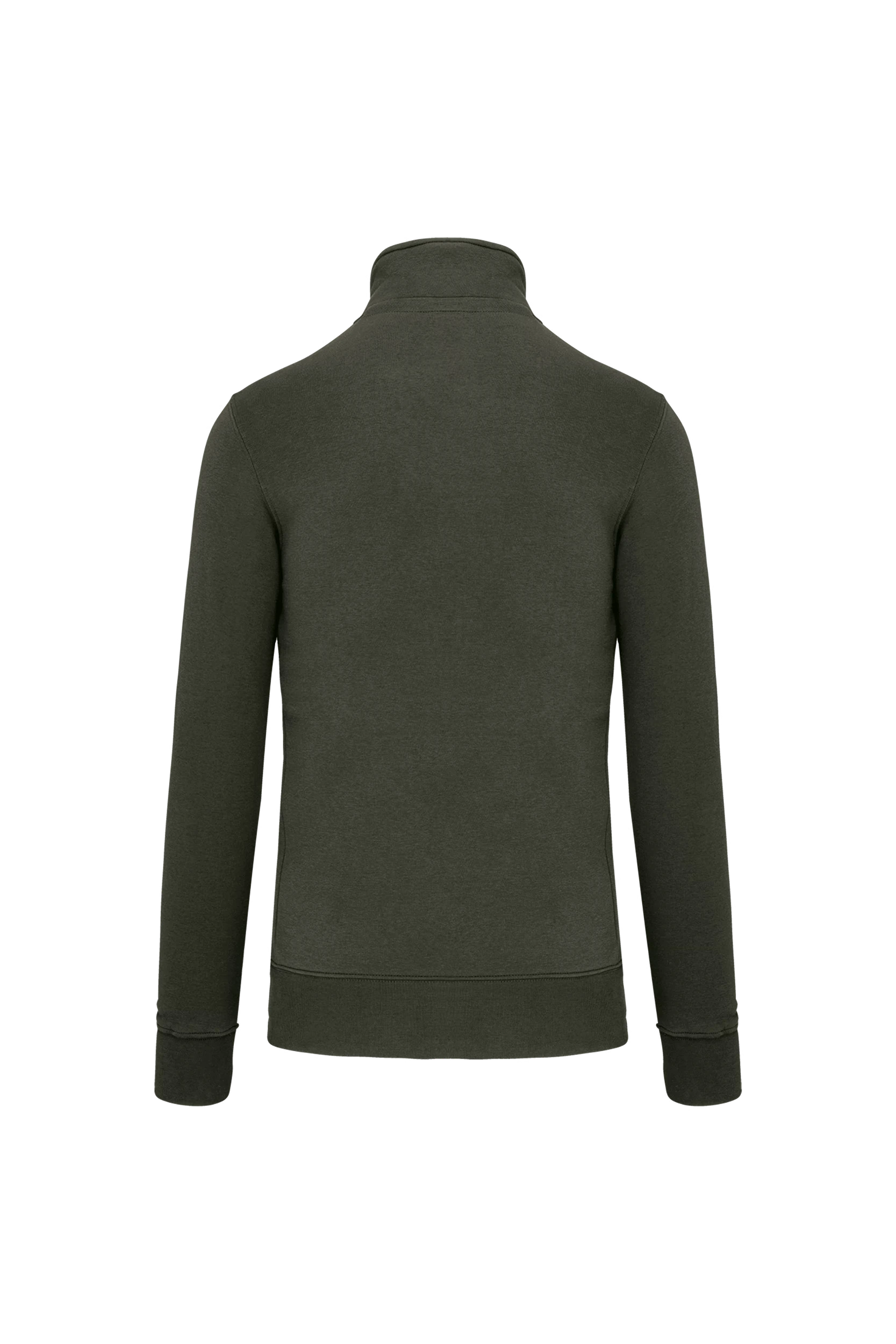 Sweat-shirt col zippé kaki
