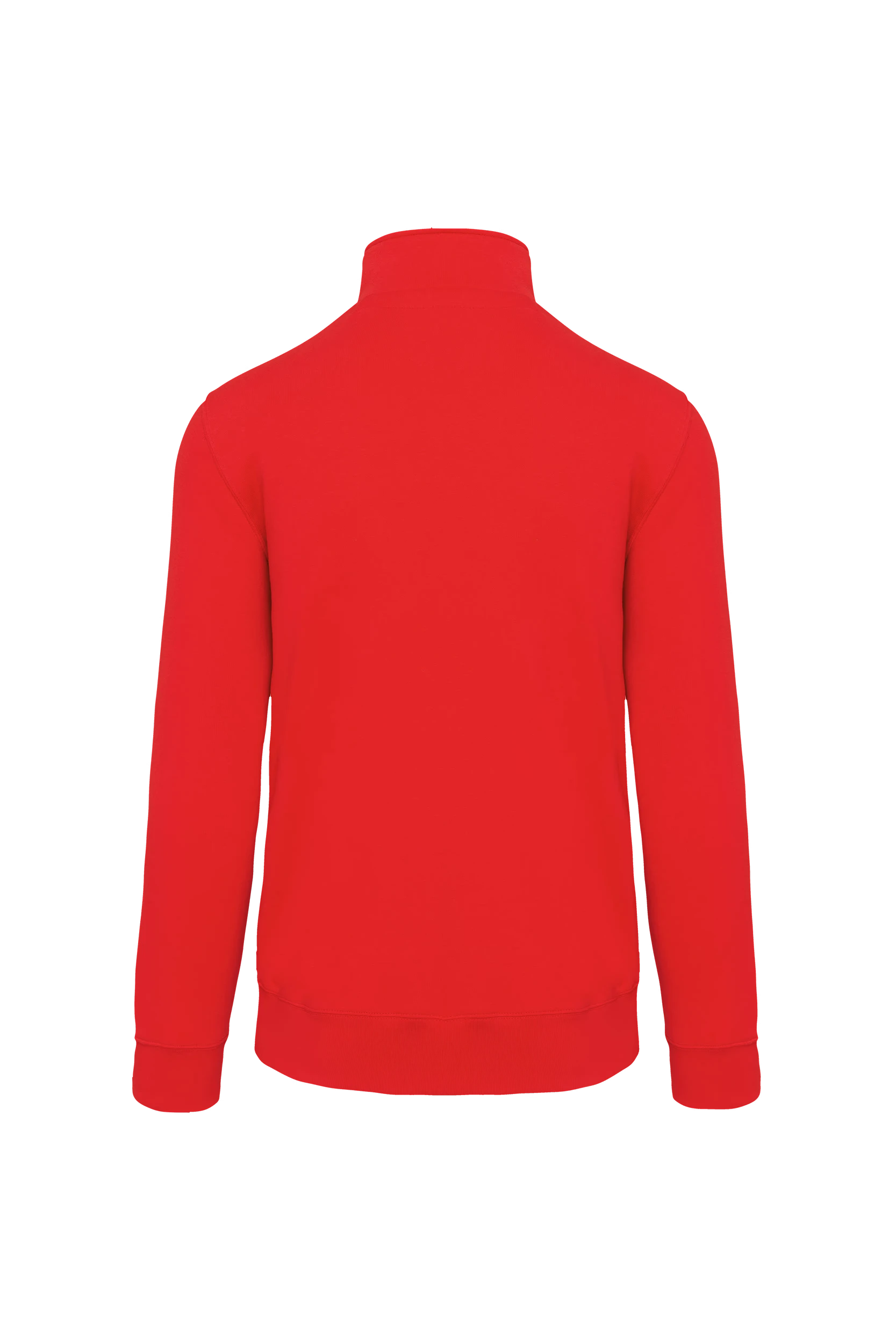 Sweat-shirt col zippé rouge