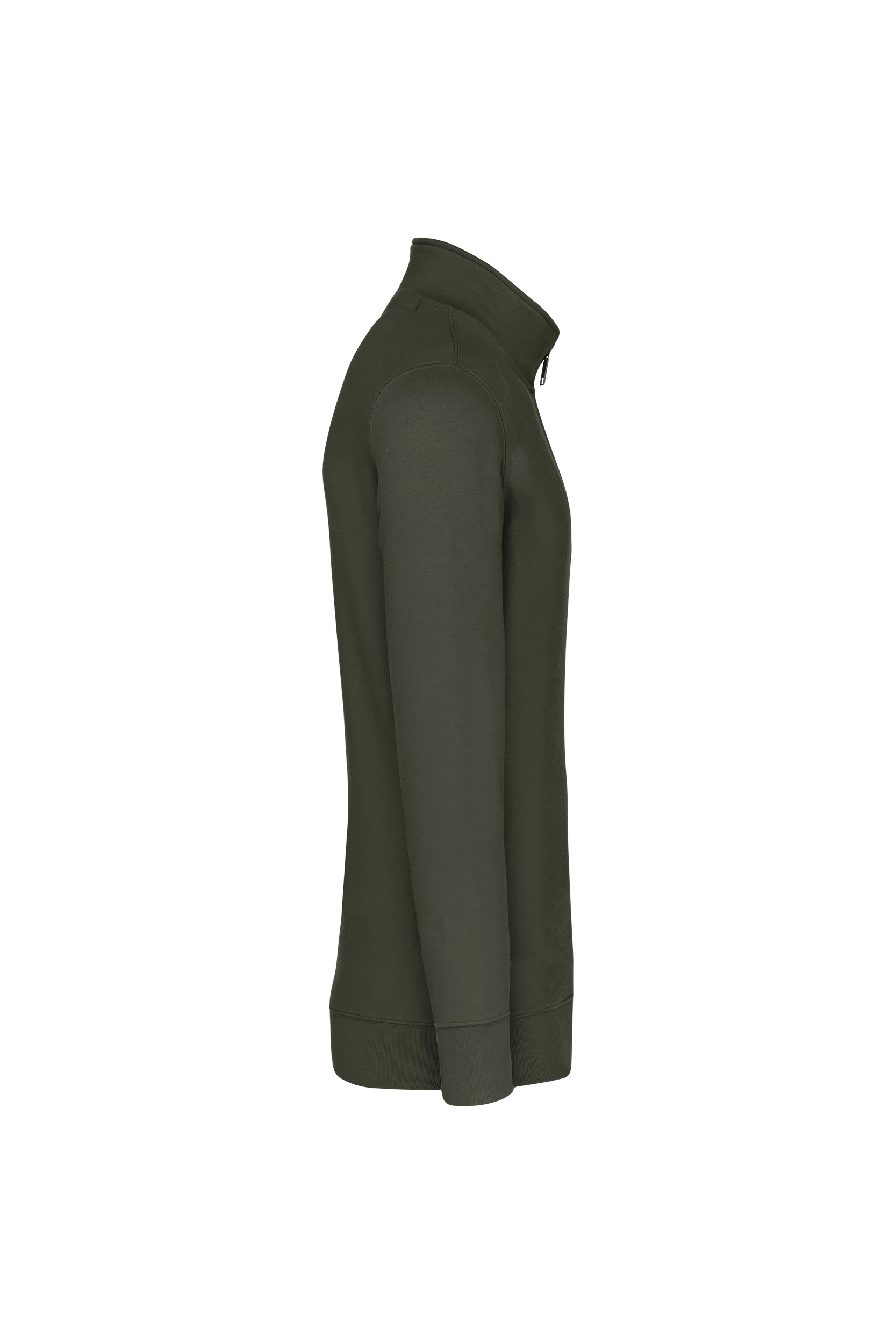 Sweat-shirt col zippé kaki