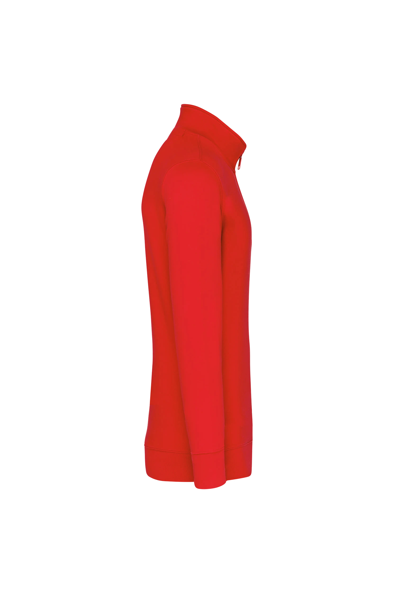 Sweat-shirt col zippé rouge