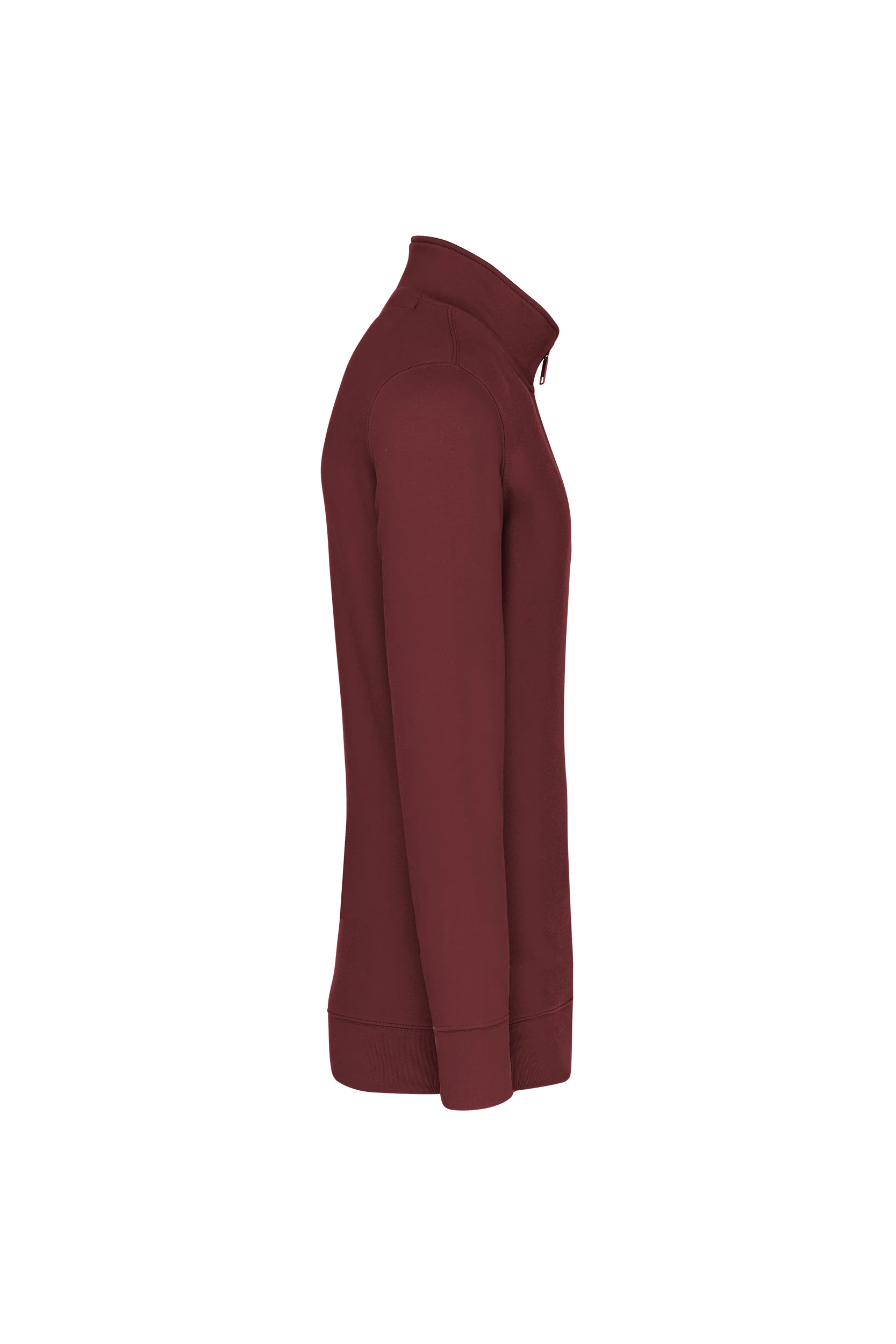 Sweat-shirt col zippé bordeaux