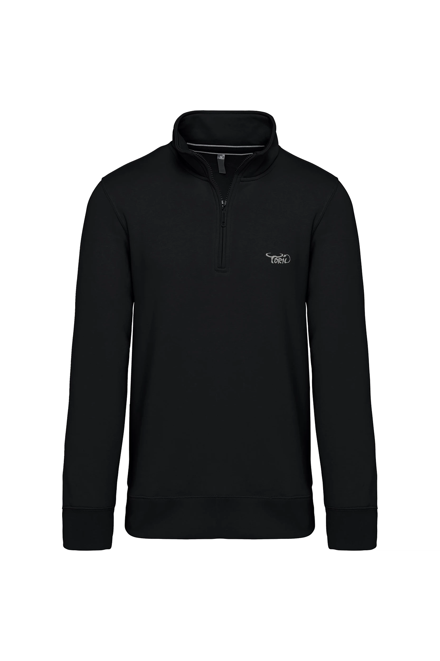 Sweat-shirt col zippé noir