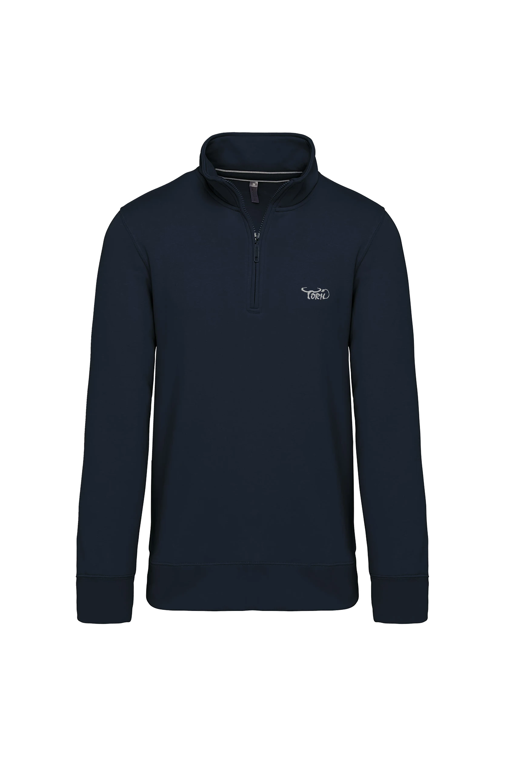 Sweat-shirt col zippé marine