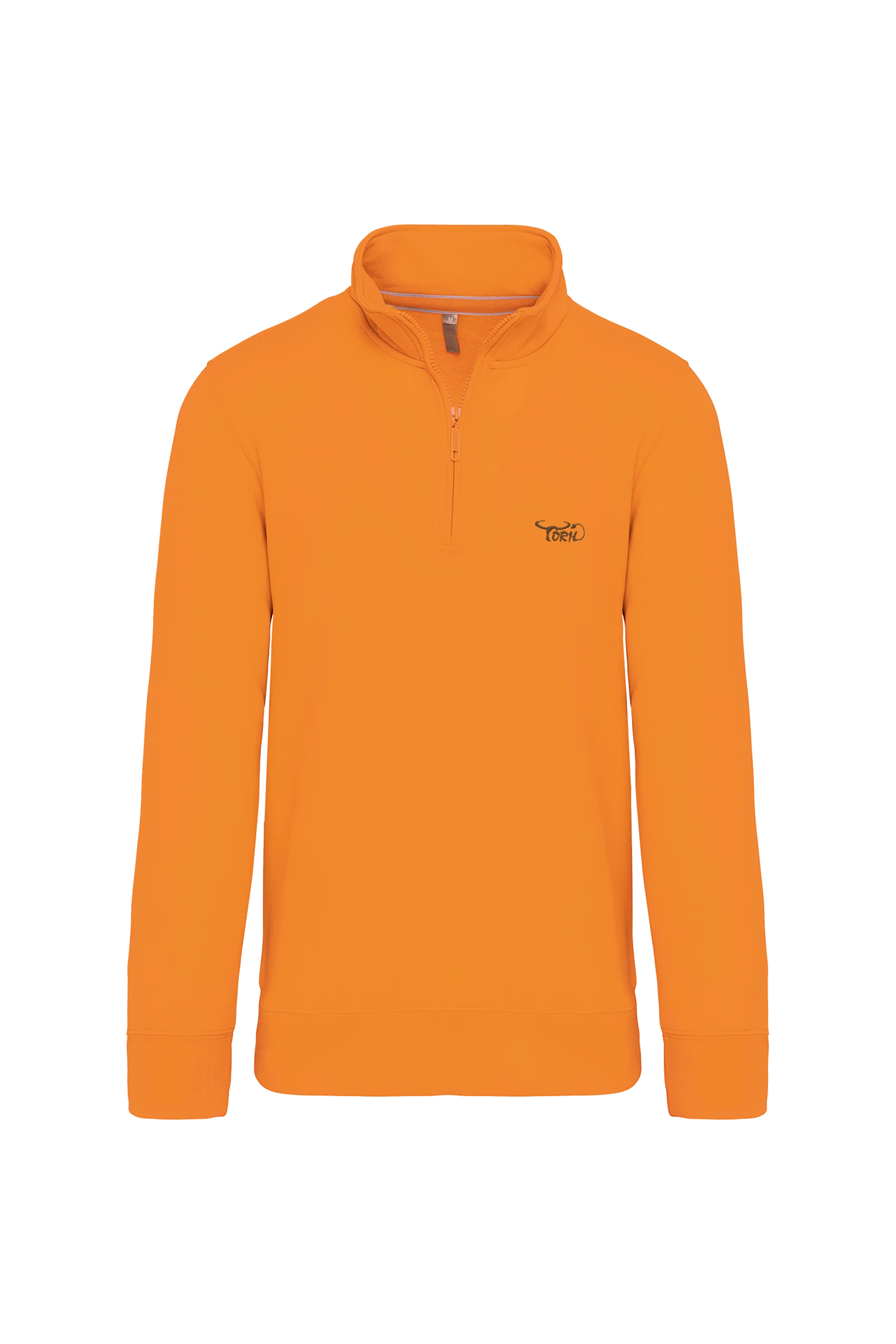 Sweat-shirt col zippé orange