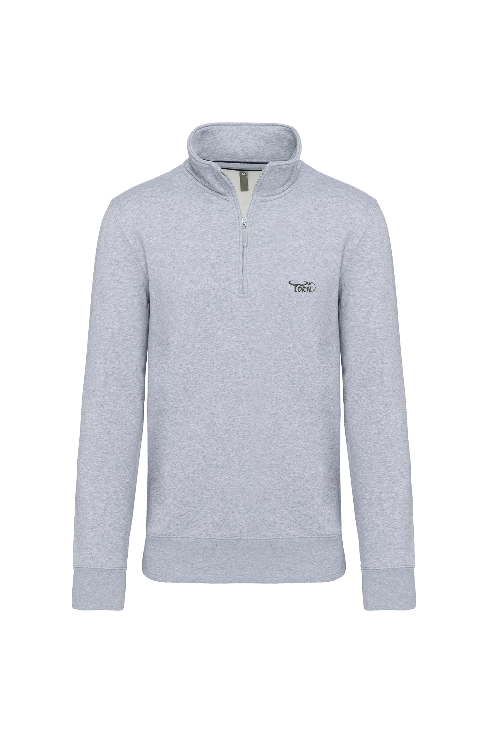 Sweat-shirt col zippé gris
