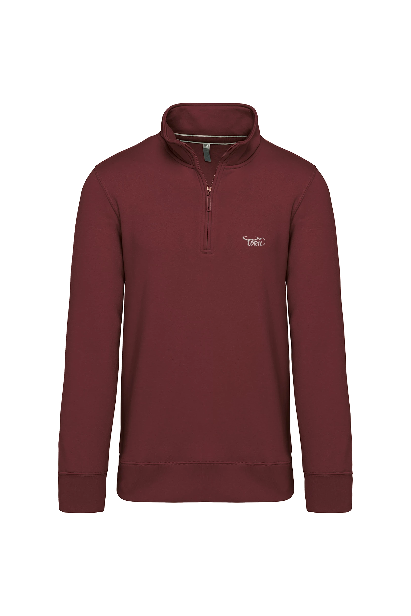 Sweat-shirt col zippé bordeaux
