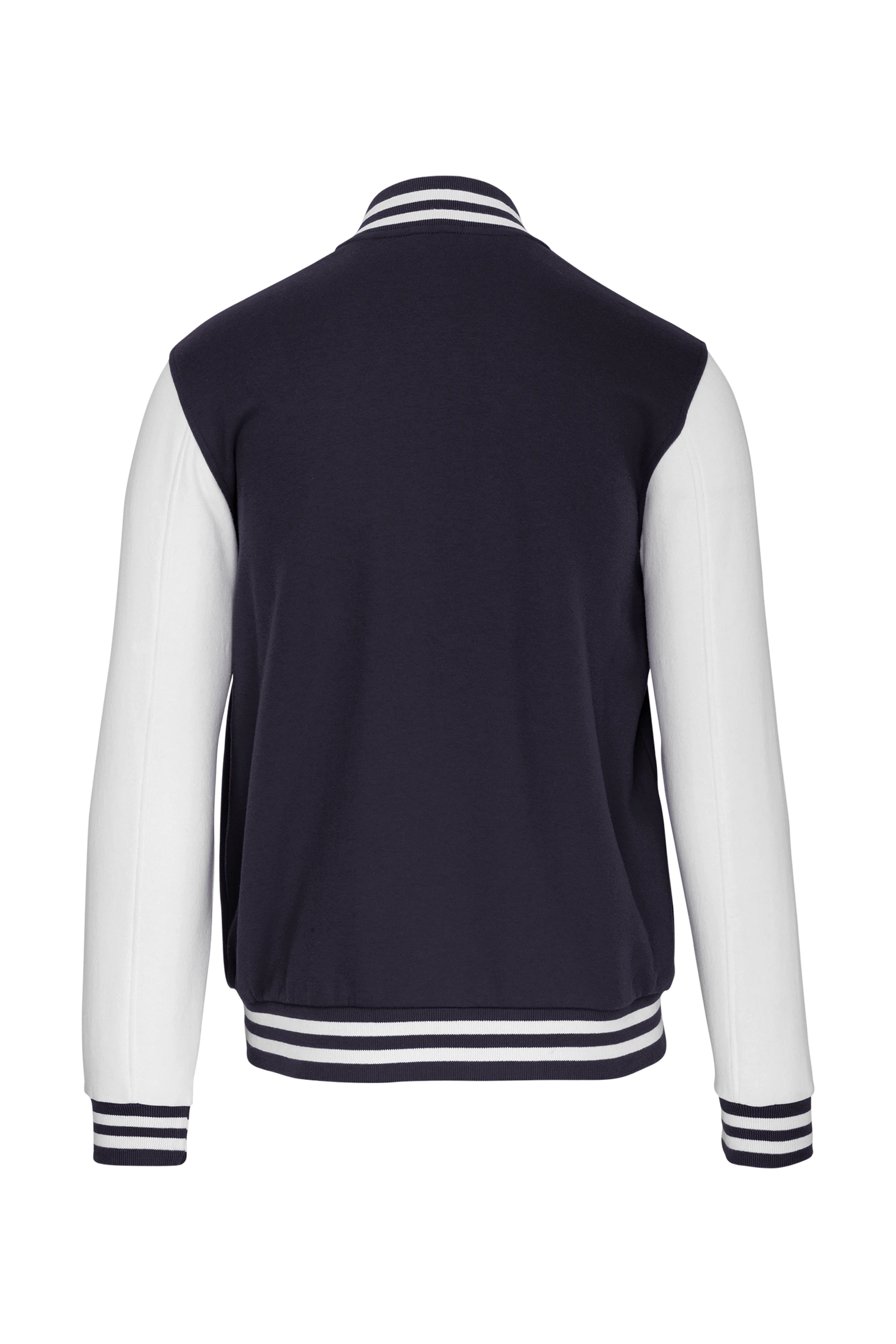 Blouson molleton teddy unisexe marine et blanc