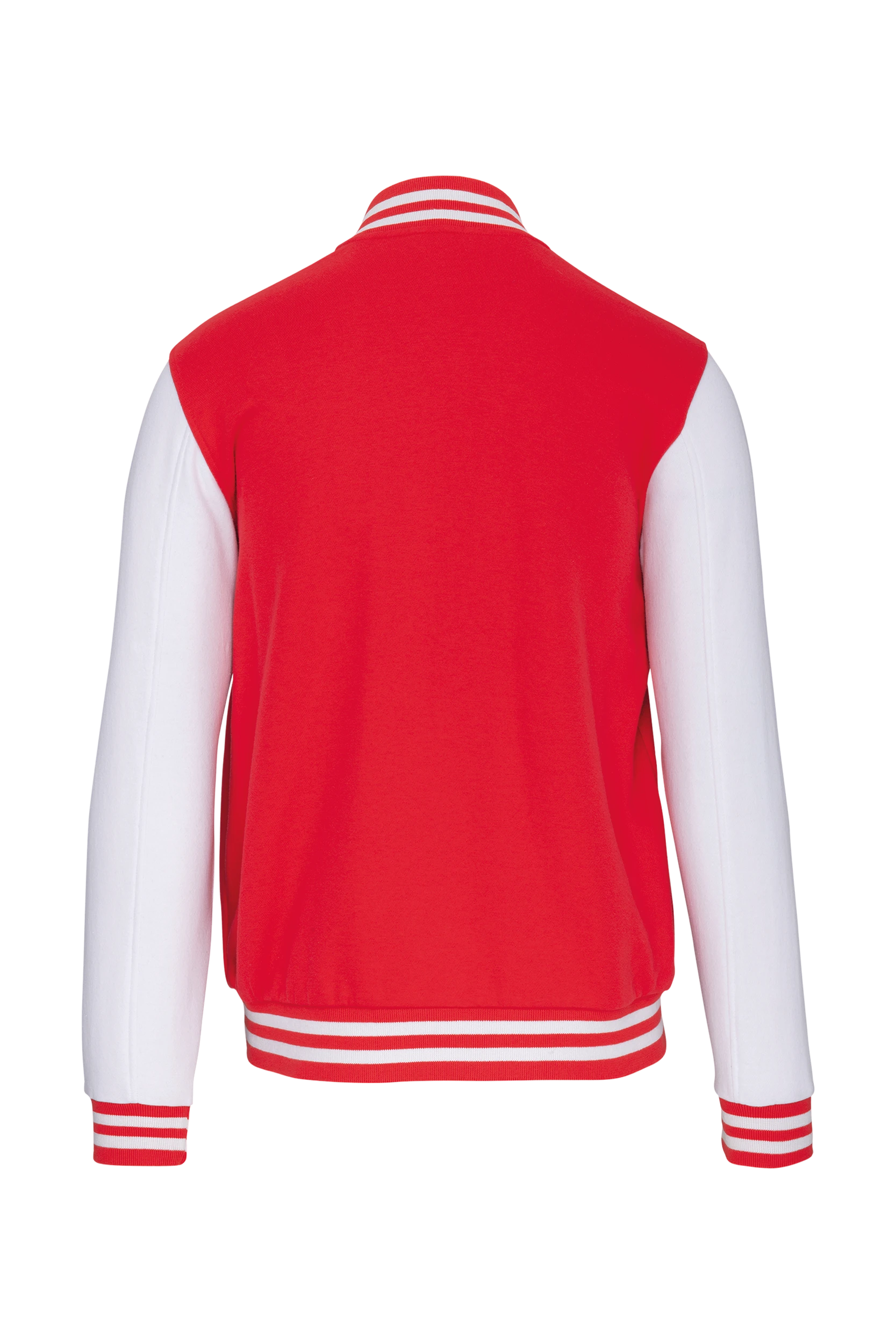Blouson molleton teddy unisexe rouge et blanc
