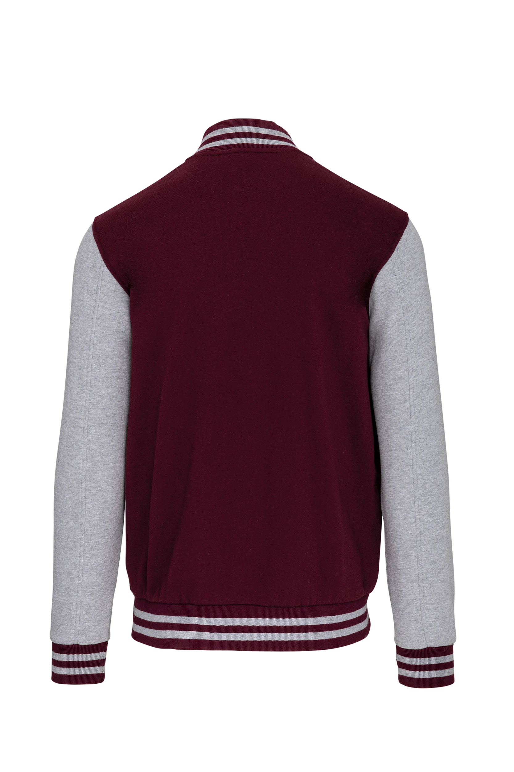 Blouson molleton teddy unisexe bordeaux et gris