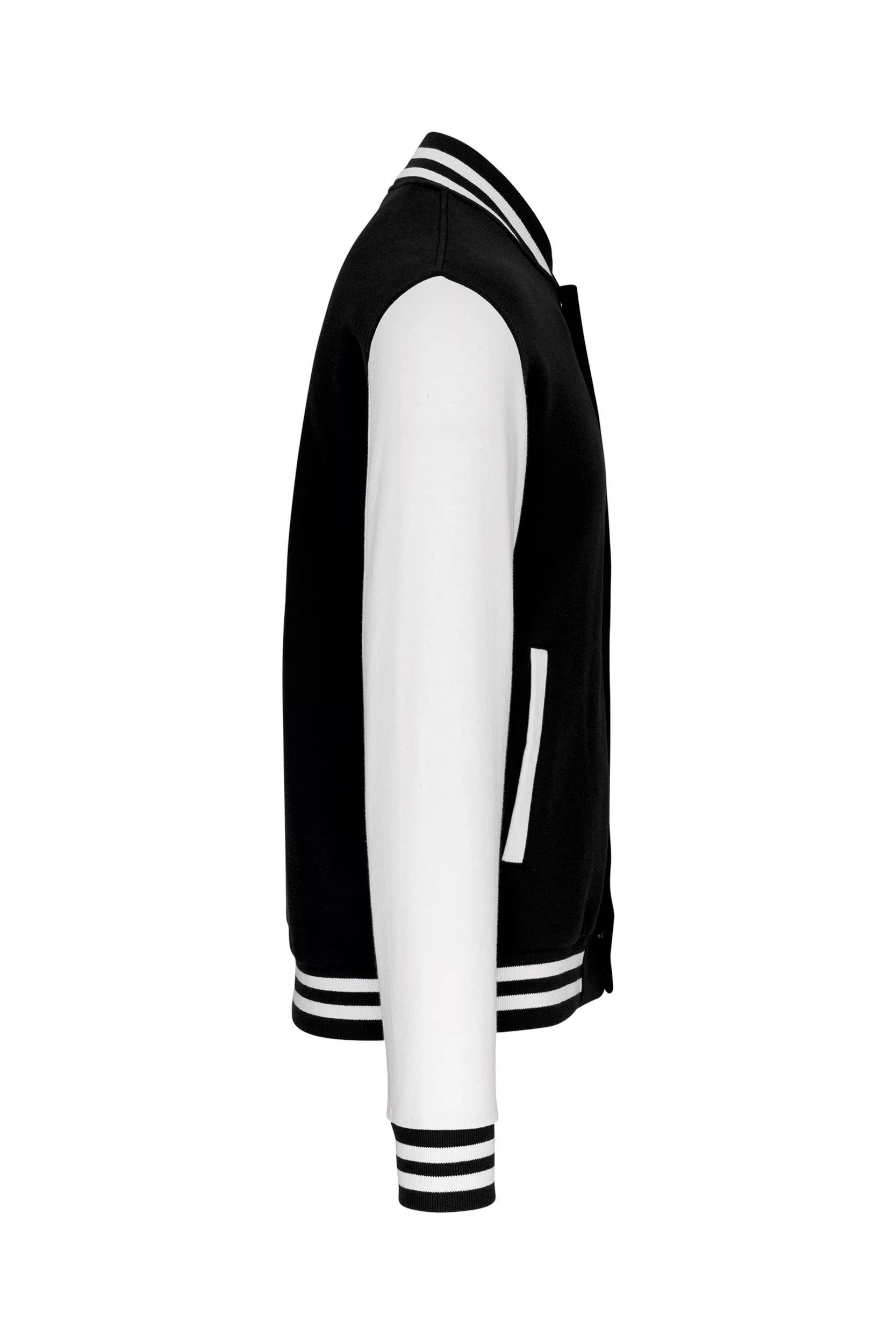 Blouson molleton teddy unisexe noir et blanc